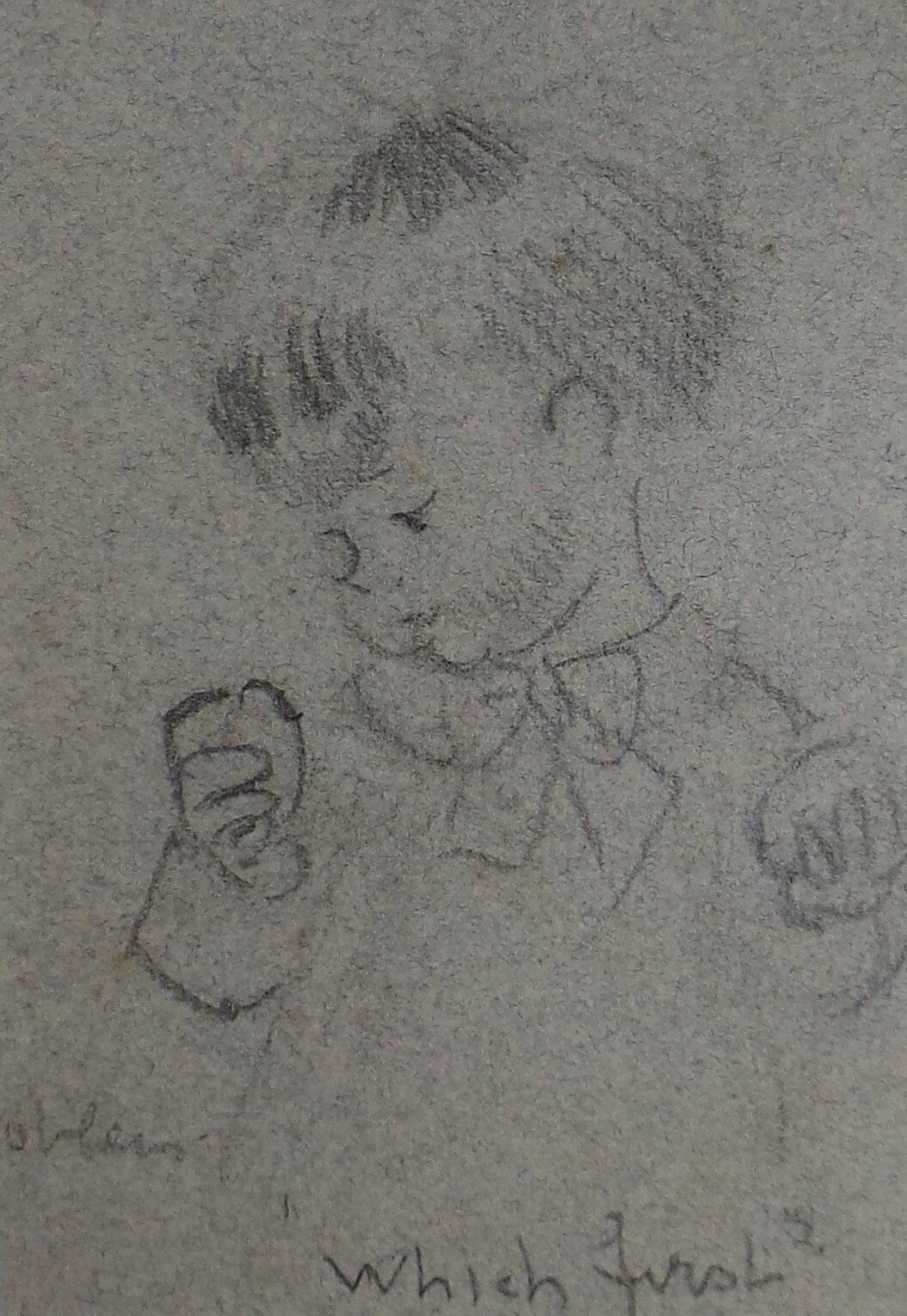 Original pencil sketch, 'Which First?', Susan Beatrice Pearce (1878-1980), Circa 1910