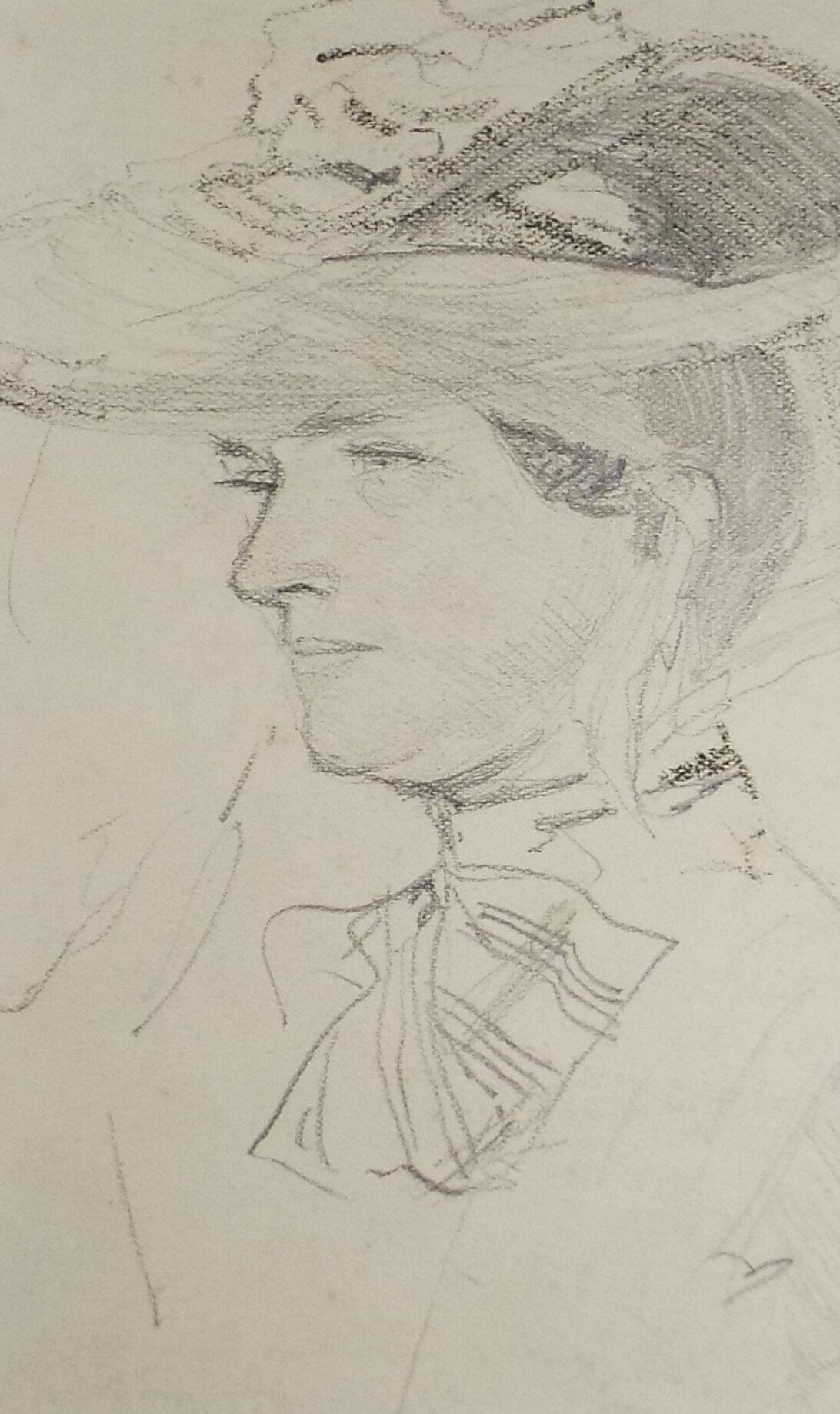 Original pencil sketch, 'Portrait of an Elegant Woman' ', Susan Beatrice Pearce (1878-1980), Circa 1910