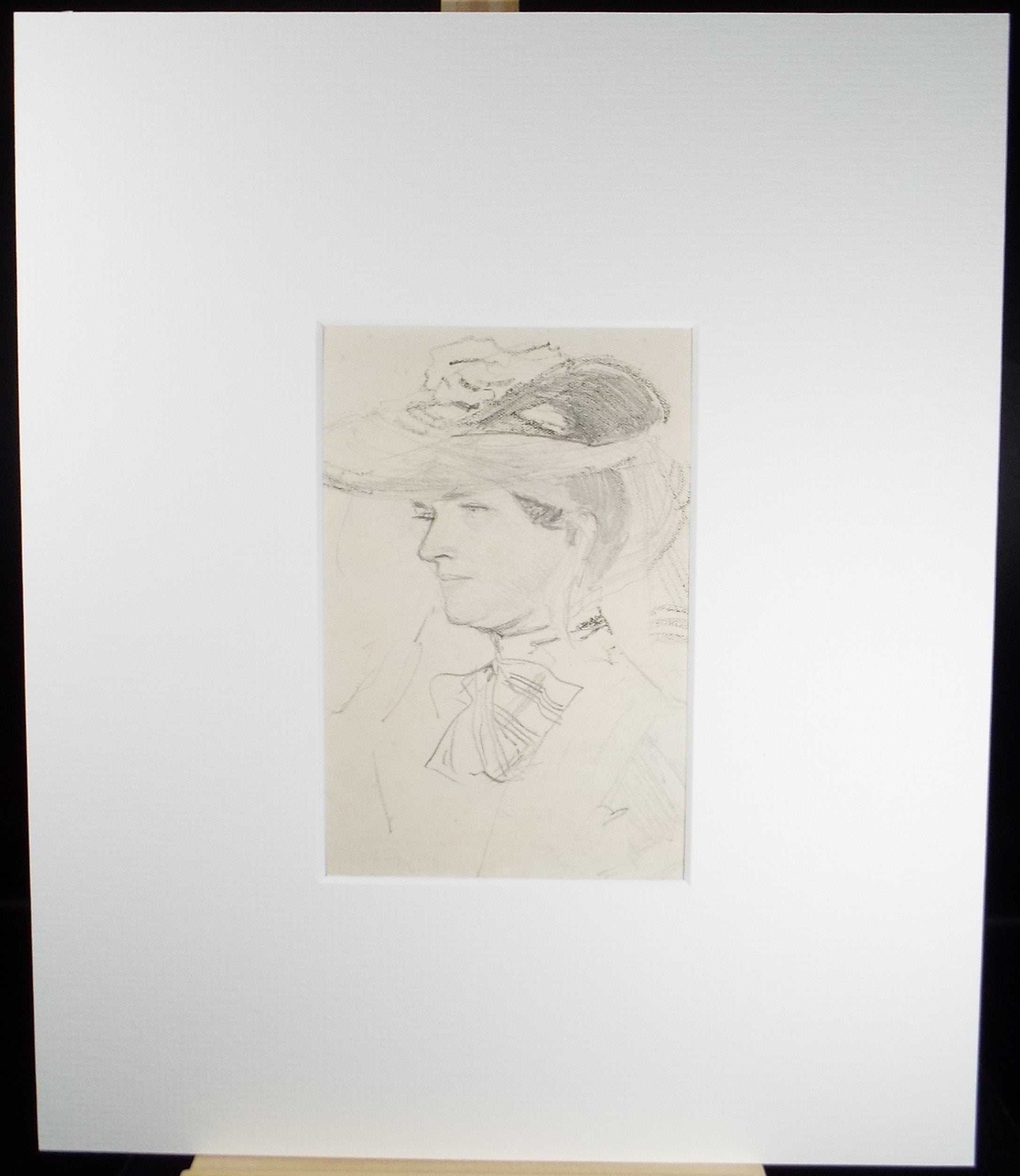 Original pencil sketch, 'Portrait of an Elegant Woman' ', Susan Beatrice Pearce (1878-1980), Circa 1910