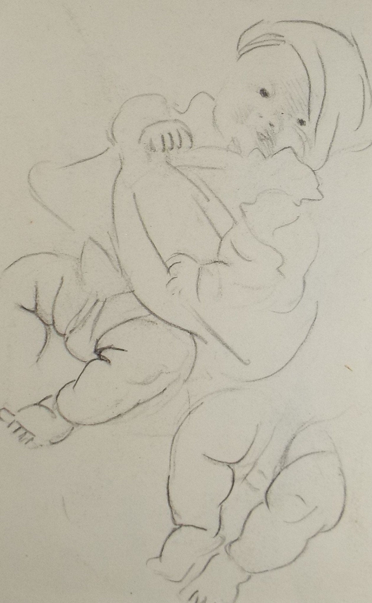 Original pencil sketch, 'Baby Study ', Susan Beatrice Pearce (1878-1980), Circa 1910