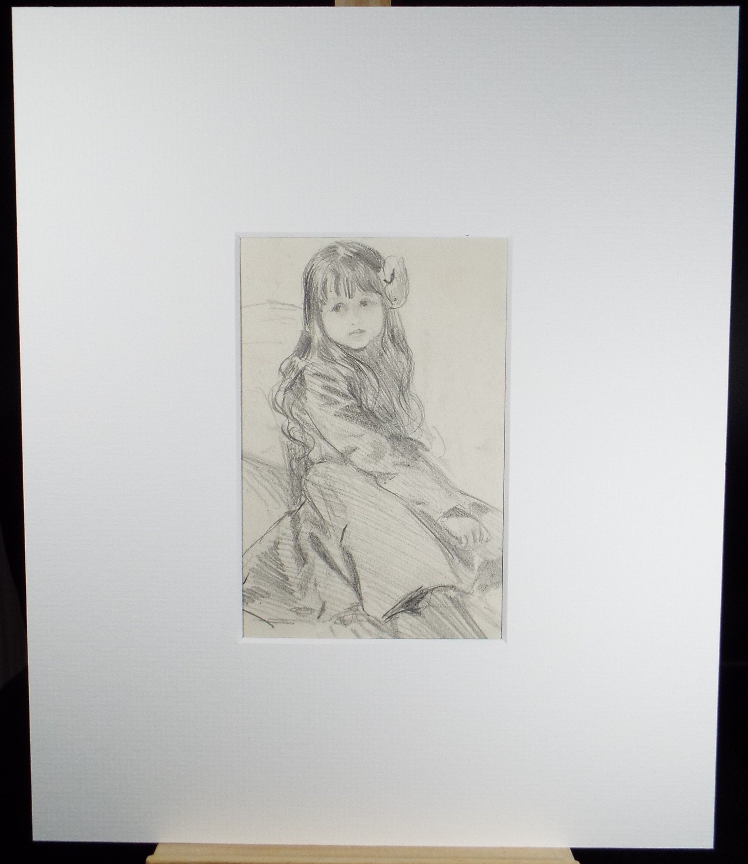 Original pencil sketch, 'Study of a Seated Girl' ', Susan Beatrice Pearce (1878-1980), Circa 1910