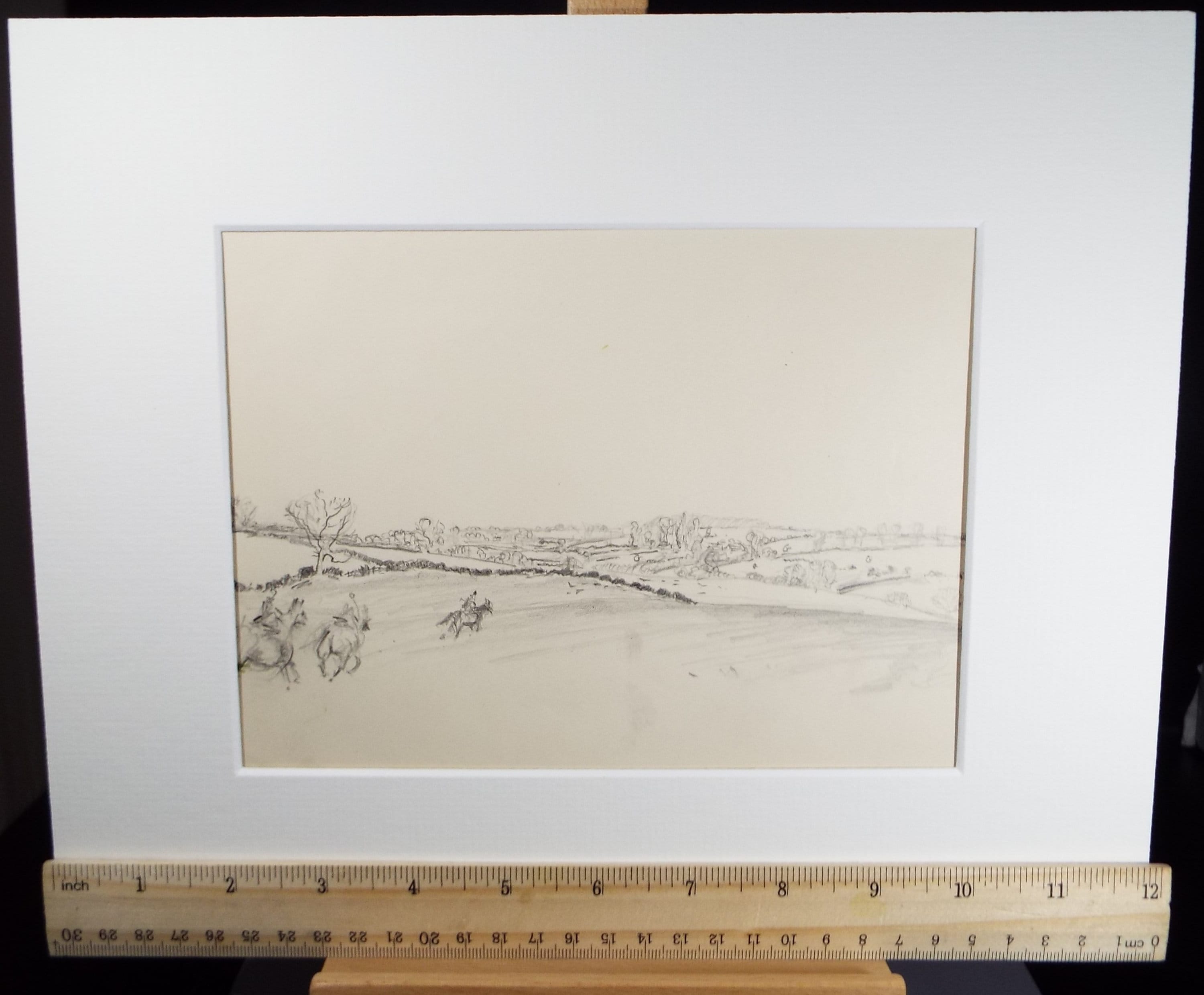 Original Pencil Sketch, Michael Lyne (1912-1989), 'On the Hunt', Mid 20th Century