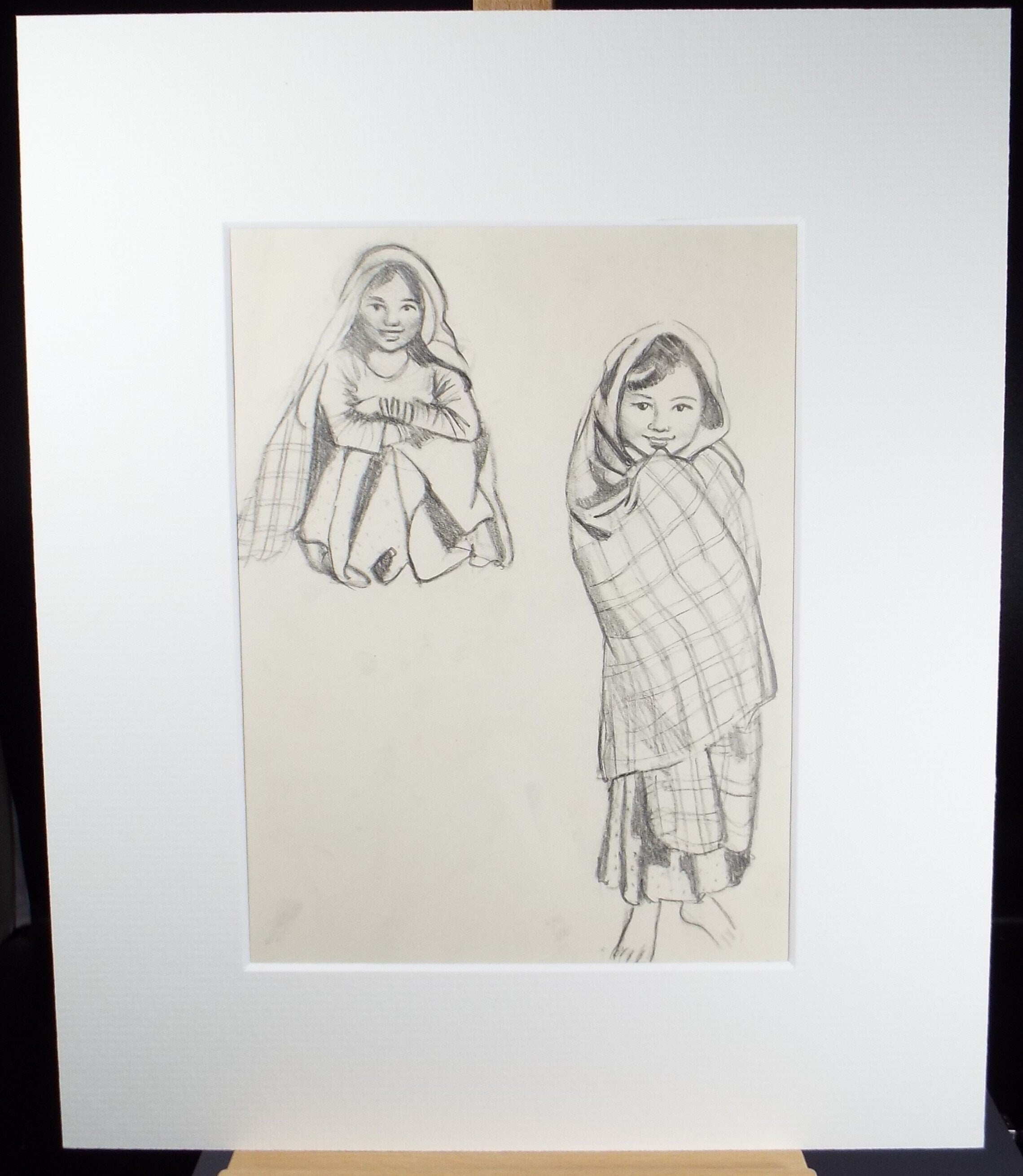 Original pencil sketch, 'Girl Study', Susan Beatrice Pearce (1878-1980), Circa 1920