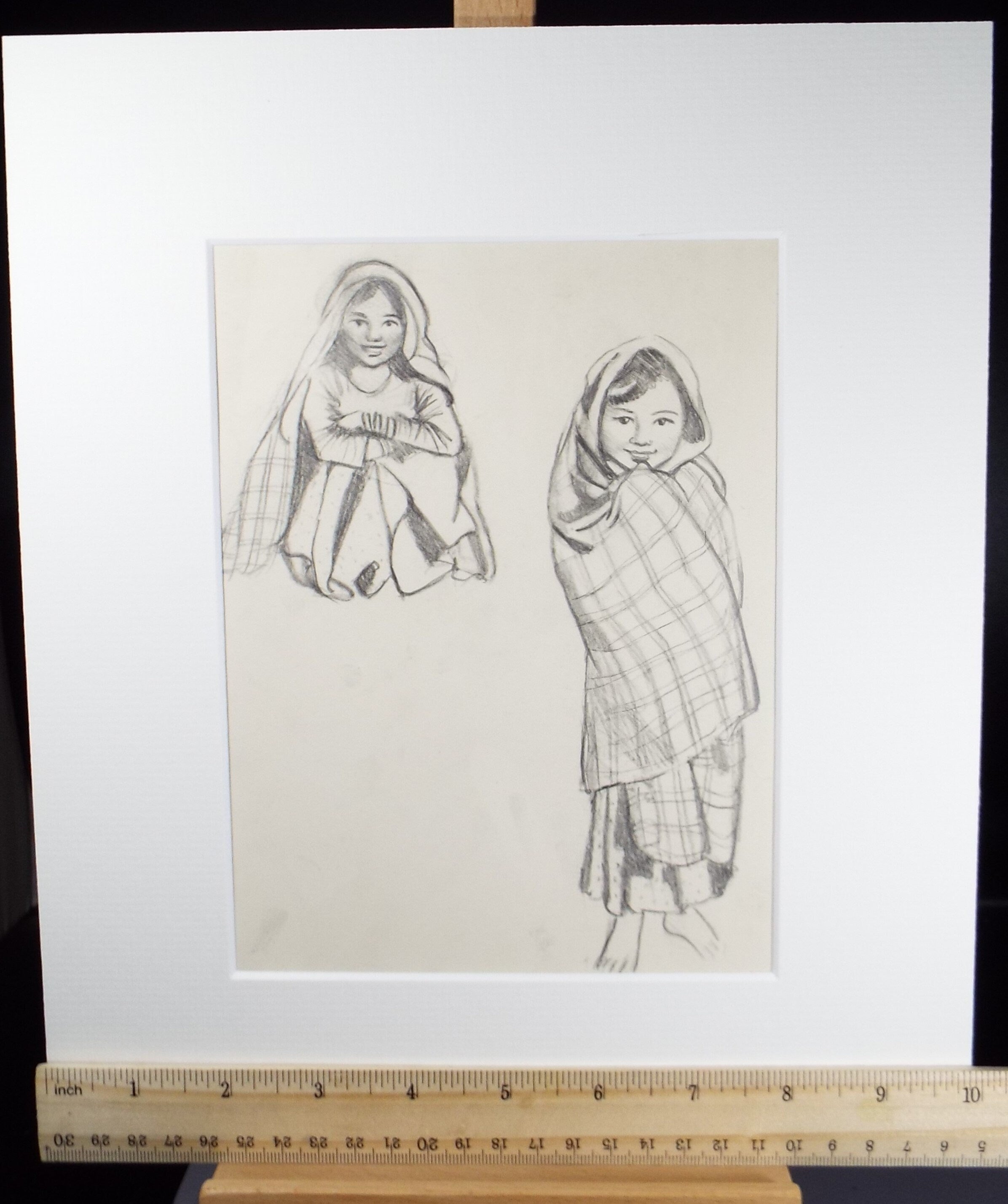 Original pencil sketch, 'Girl Study', Susan Beatrice Pearce (1878-1980), Circa 1920