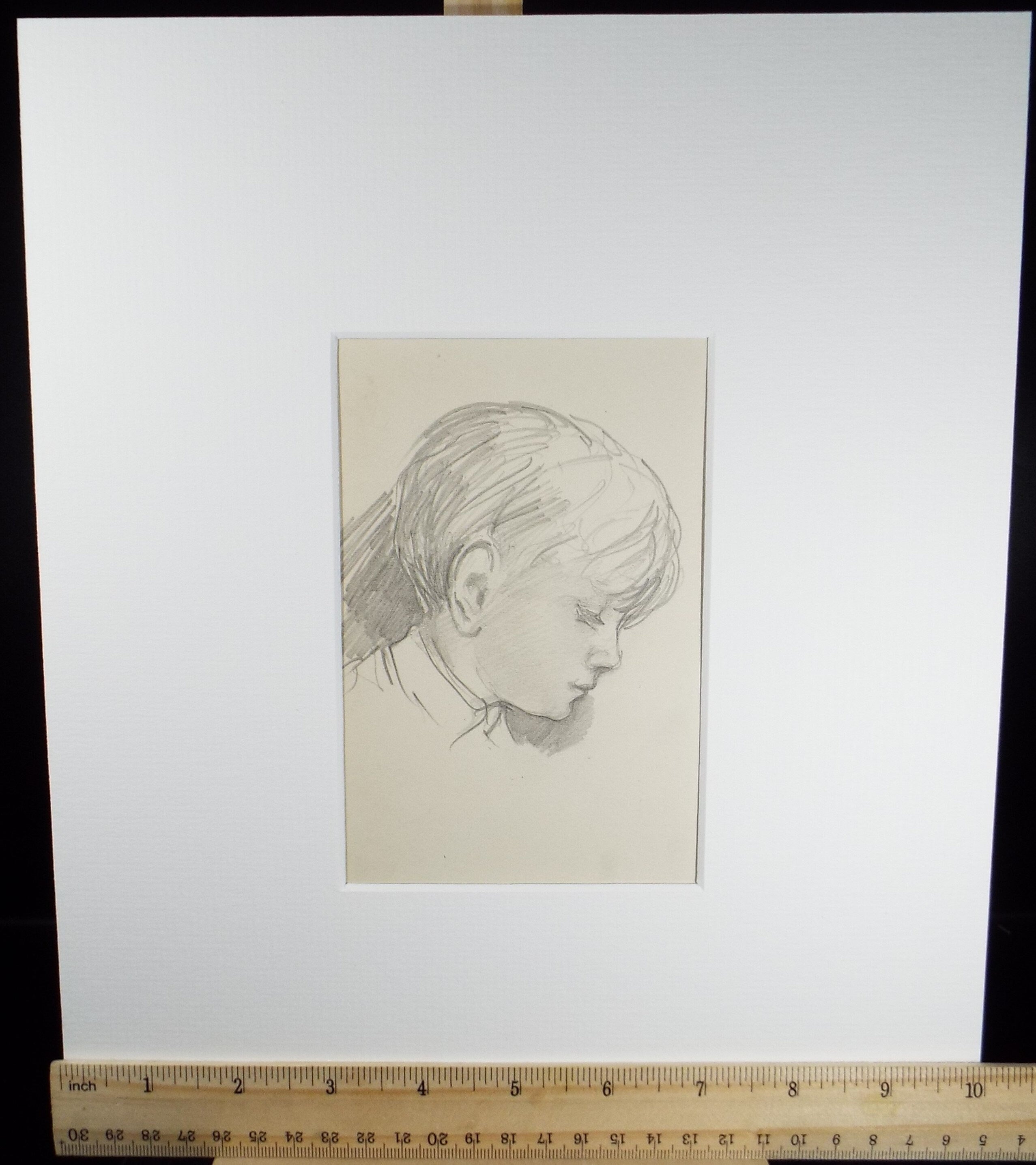 Original Pencil Sketch, Michael Lyne (1912-1989),'Study of a Boy', Mid 20th Century