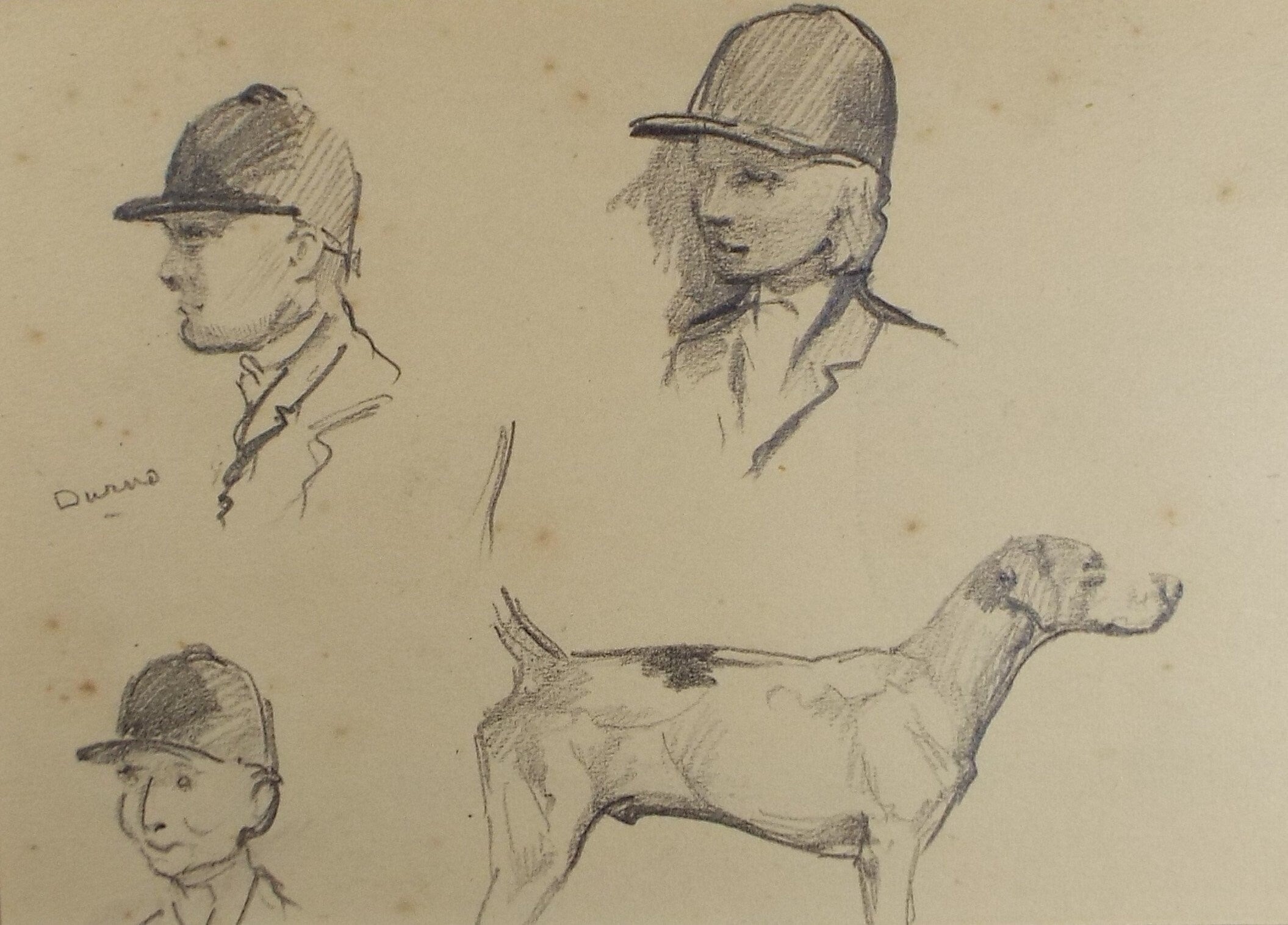 Original Pencil Sketch, Michael Lyne (1912-1989), 'Huntsmen & Dogs', Mid 20th Century