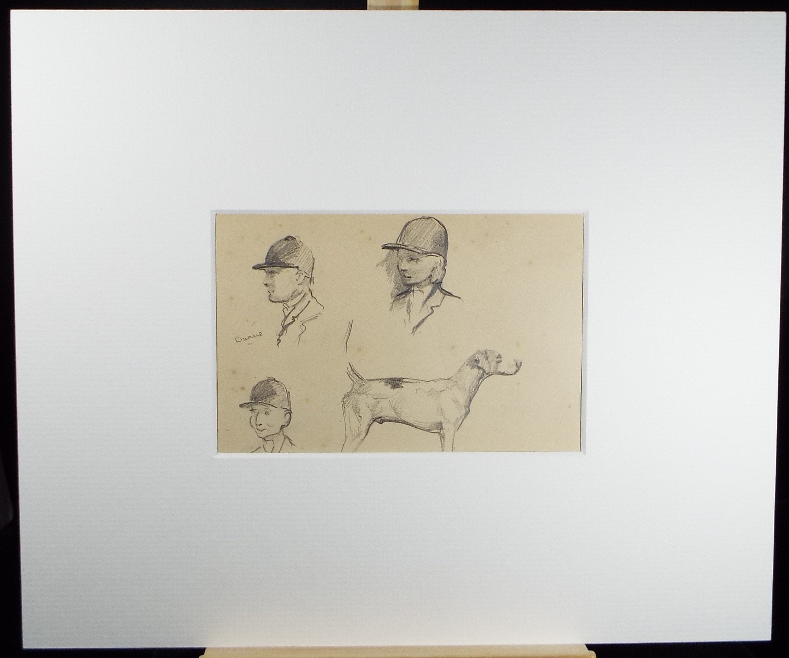 Original Pencil Sketch, Michael Lyne (1912-1989), 'Huntsmen & Dogs', Mid 20th Century