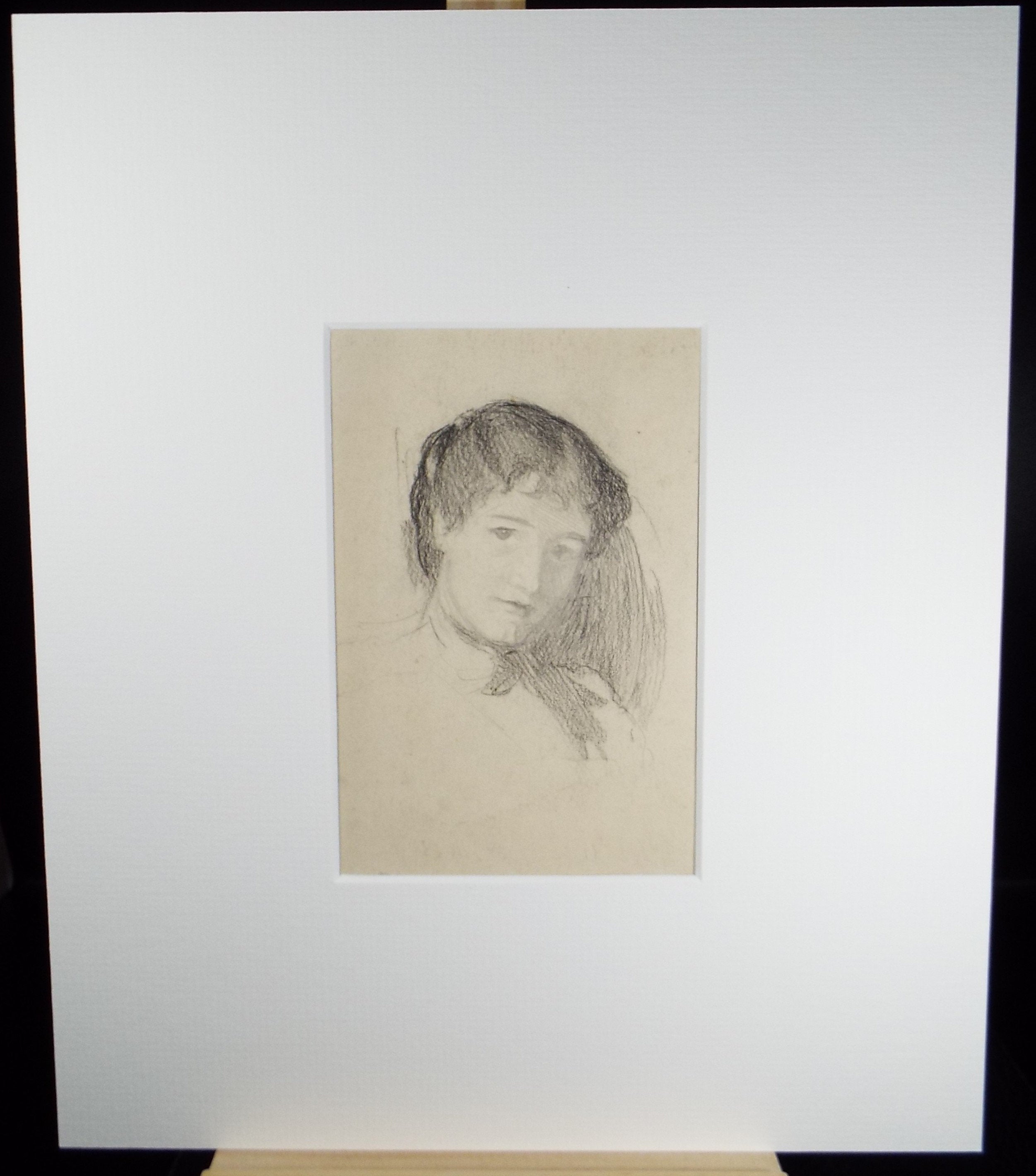 Original pencil sketch, 'Portrait of an Elegant Woman' ', Susan Beatrice Pearce (1878-1980), Circa 1910