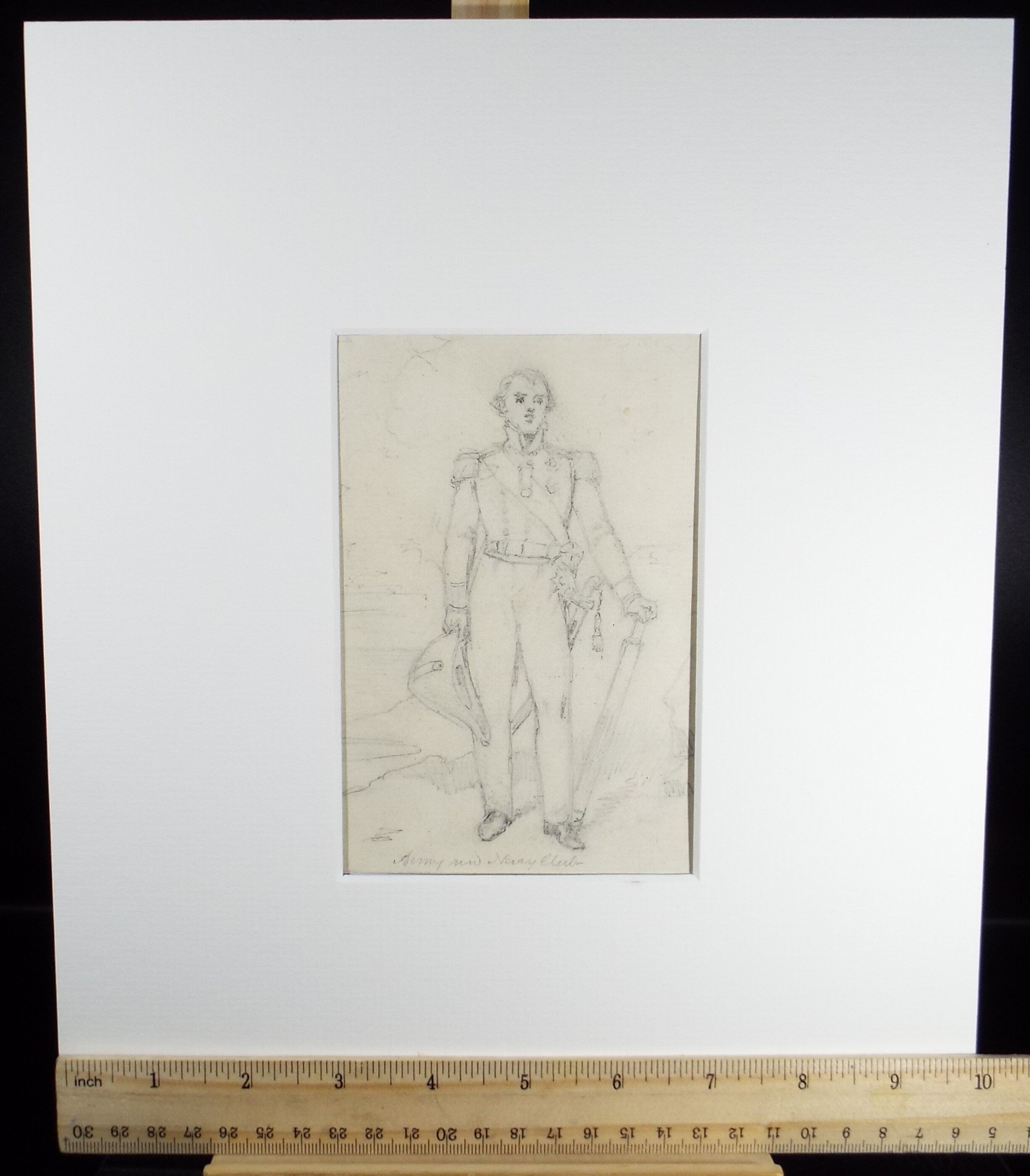 Original Pencil Drawing, 'Army & Navy Club', John Wood (1801-1870)