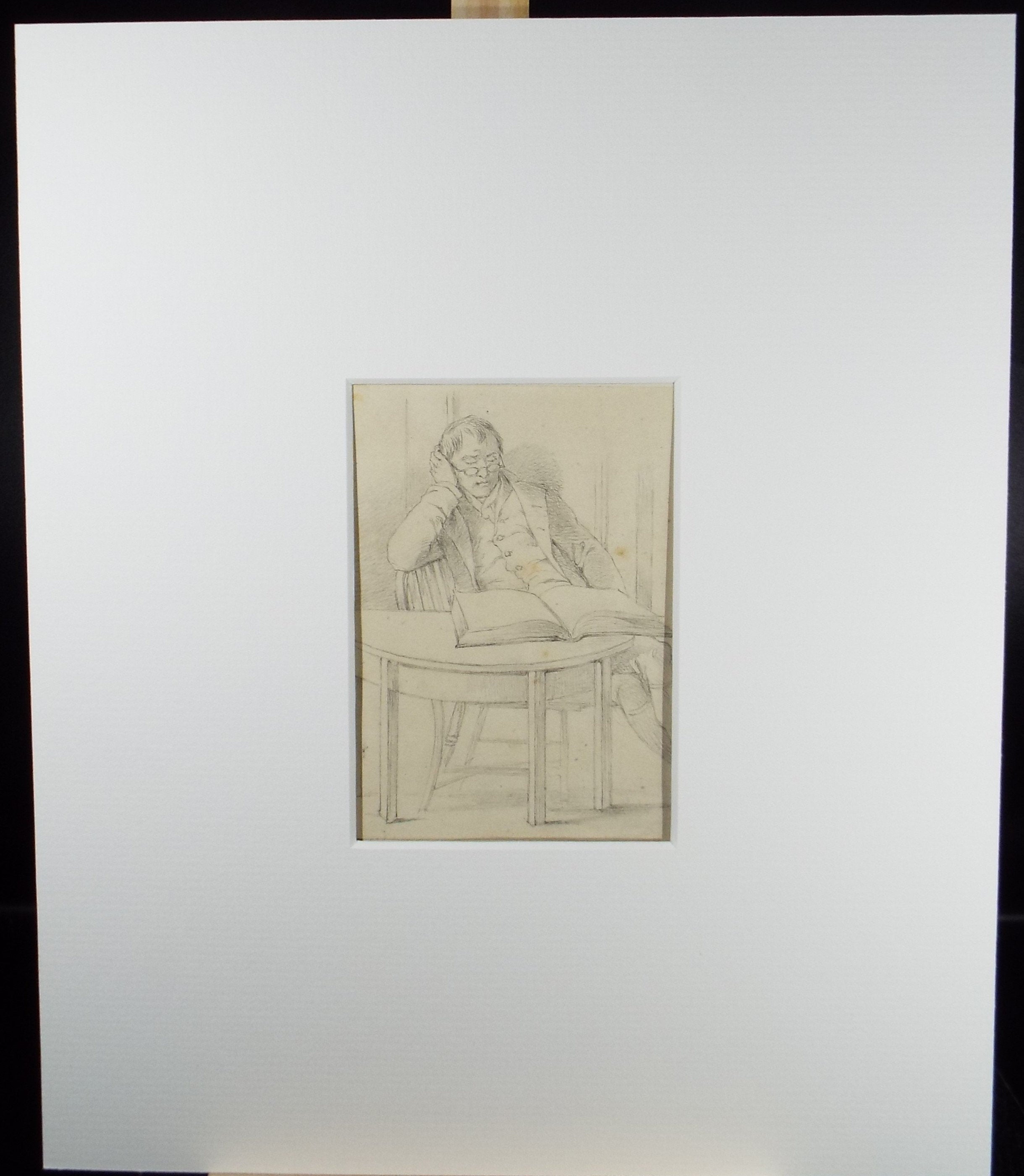 Original Pencil Drawing,'A Tedious Read', John Wood (1801-1870)