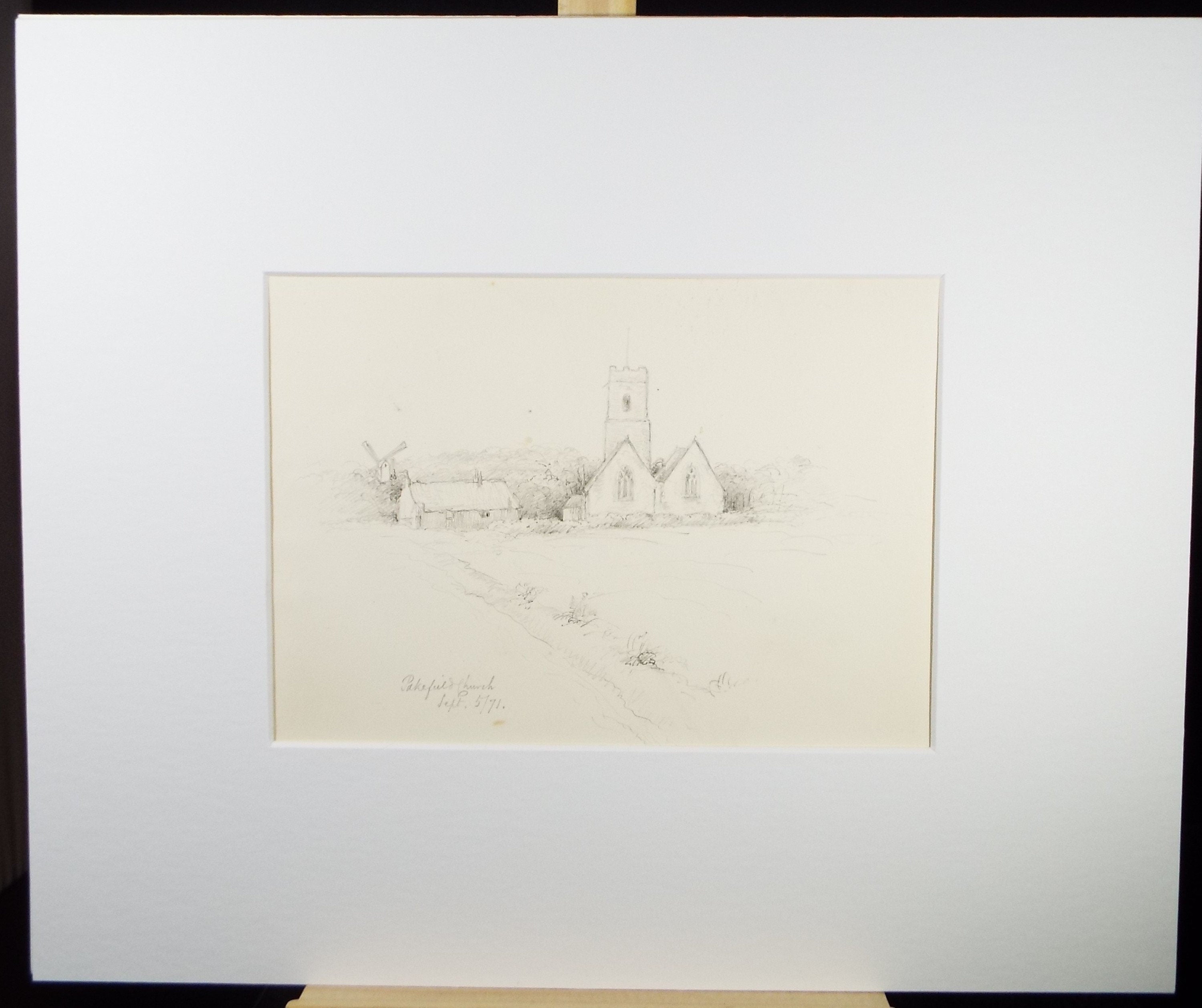 Original Pencil Drawing 'Pakefield Church, Suffolk', Dated 1871, William Brenchley Rye (1818-1901)