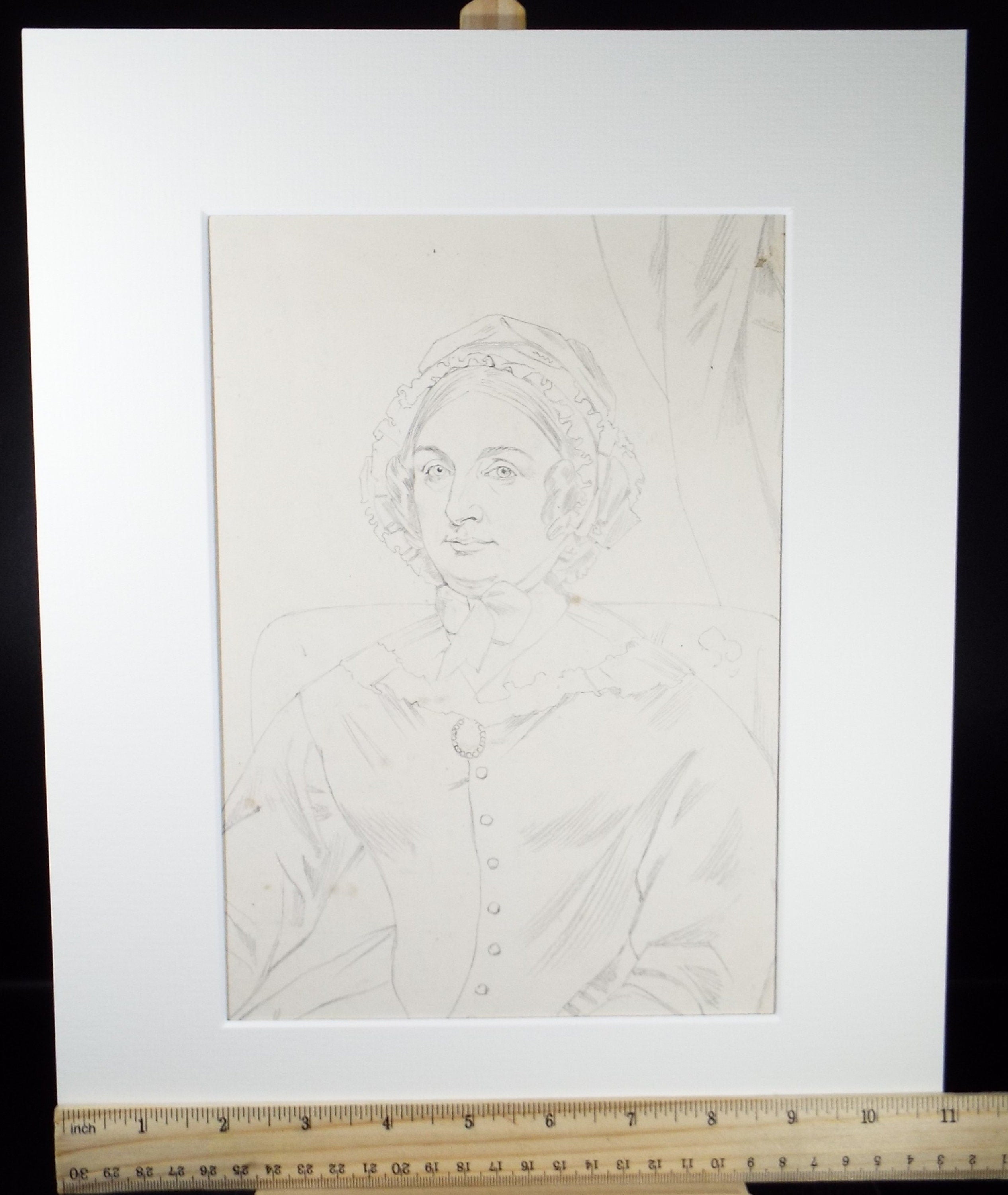 Original Pencil Drawing,'Portrait of a Lady', John Wood (1801-1870)