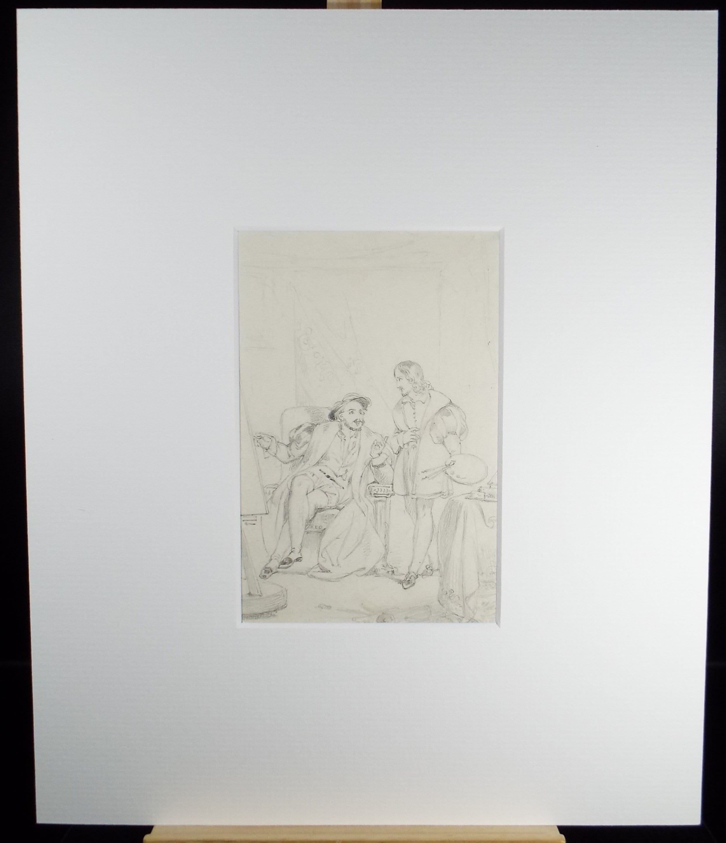 Original Pencil Drawing, 'Sitting for the Artist', John Wood (1801-1870)