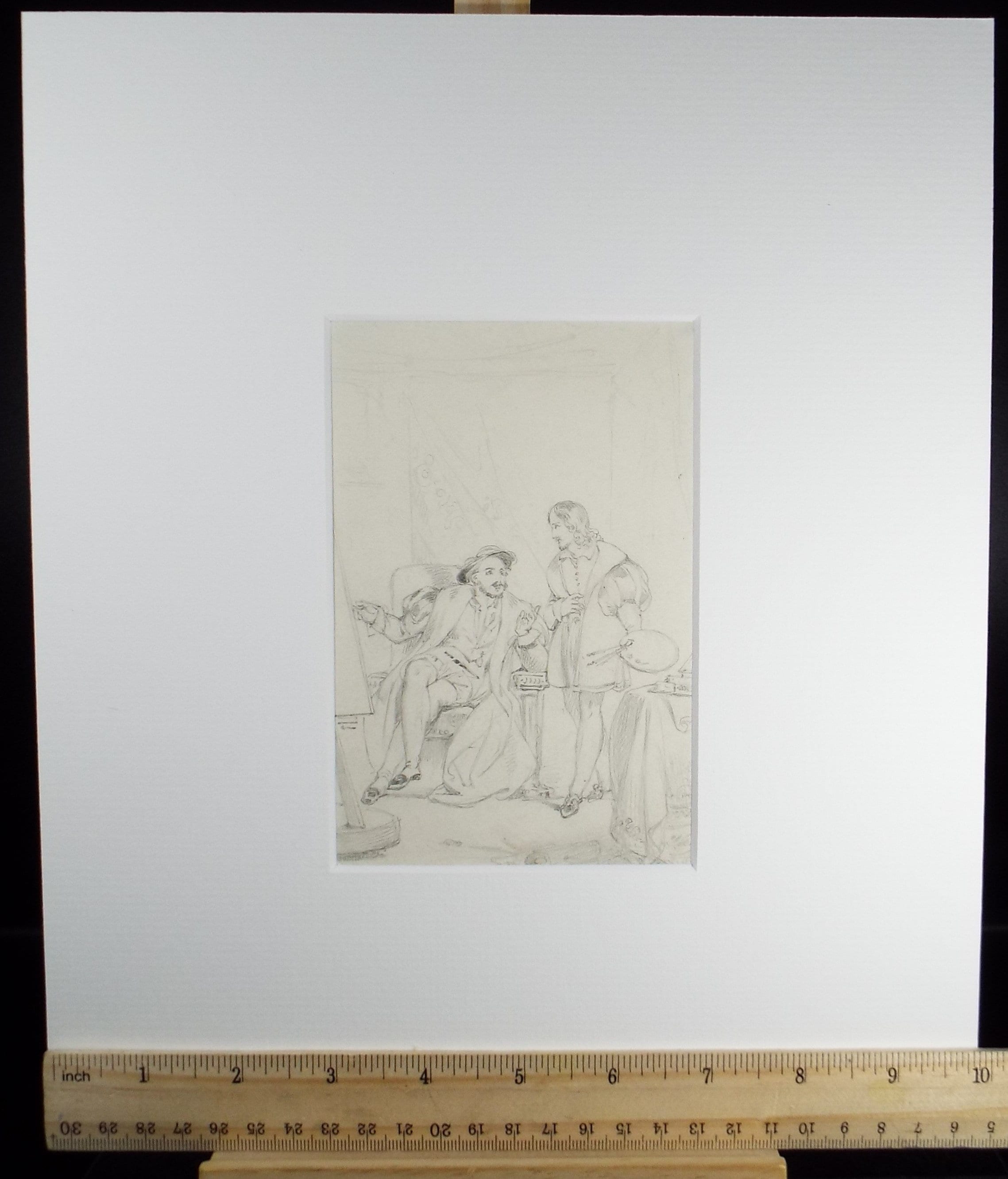 Original Pencil Drawing, 'Sitting for the Artist', John Wood (1801-1870)