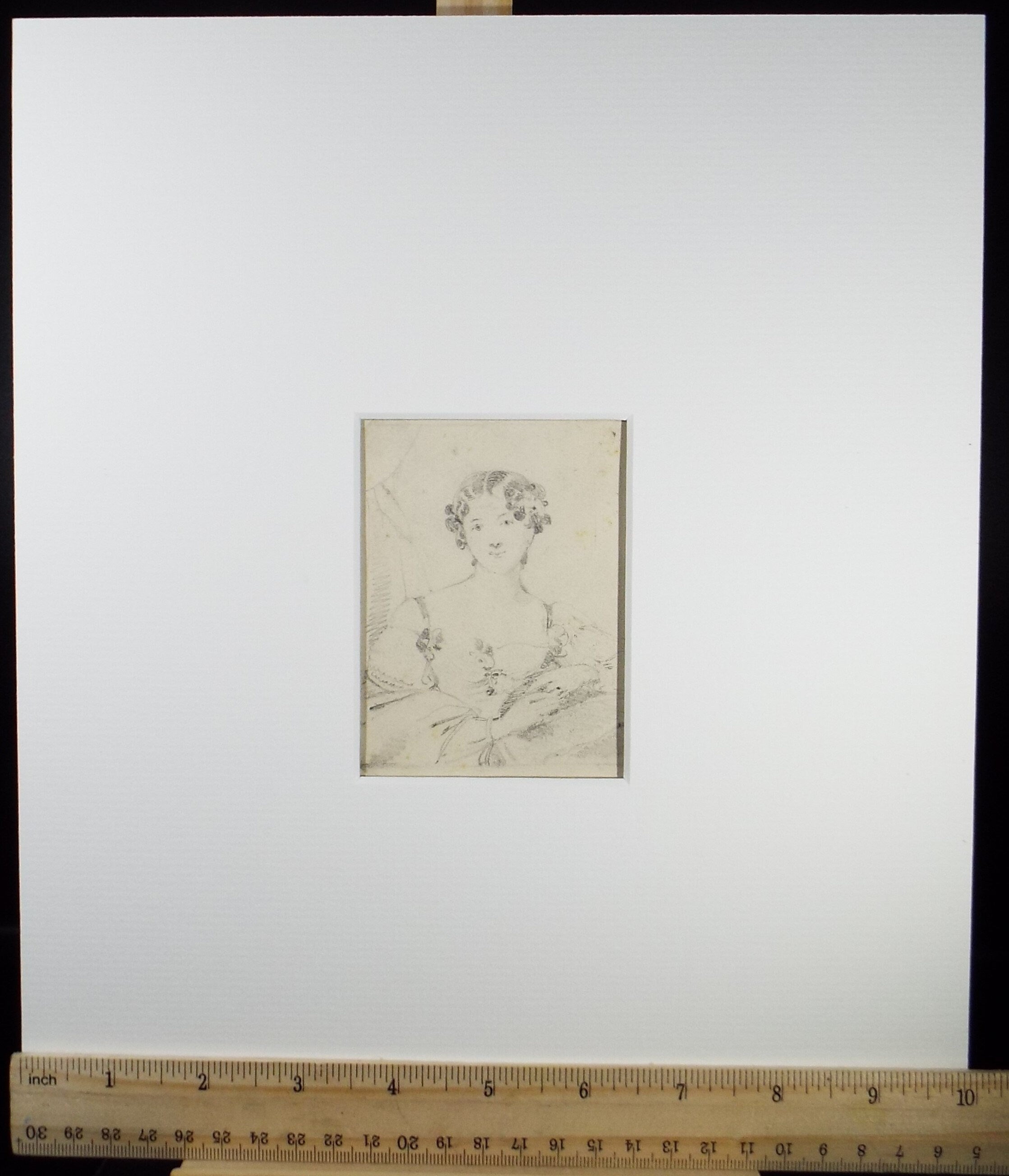 Original Pencil Drawing,'Portrait of a Lady', John Wood (1801-1870)