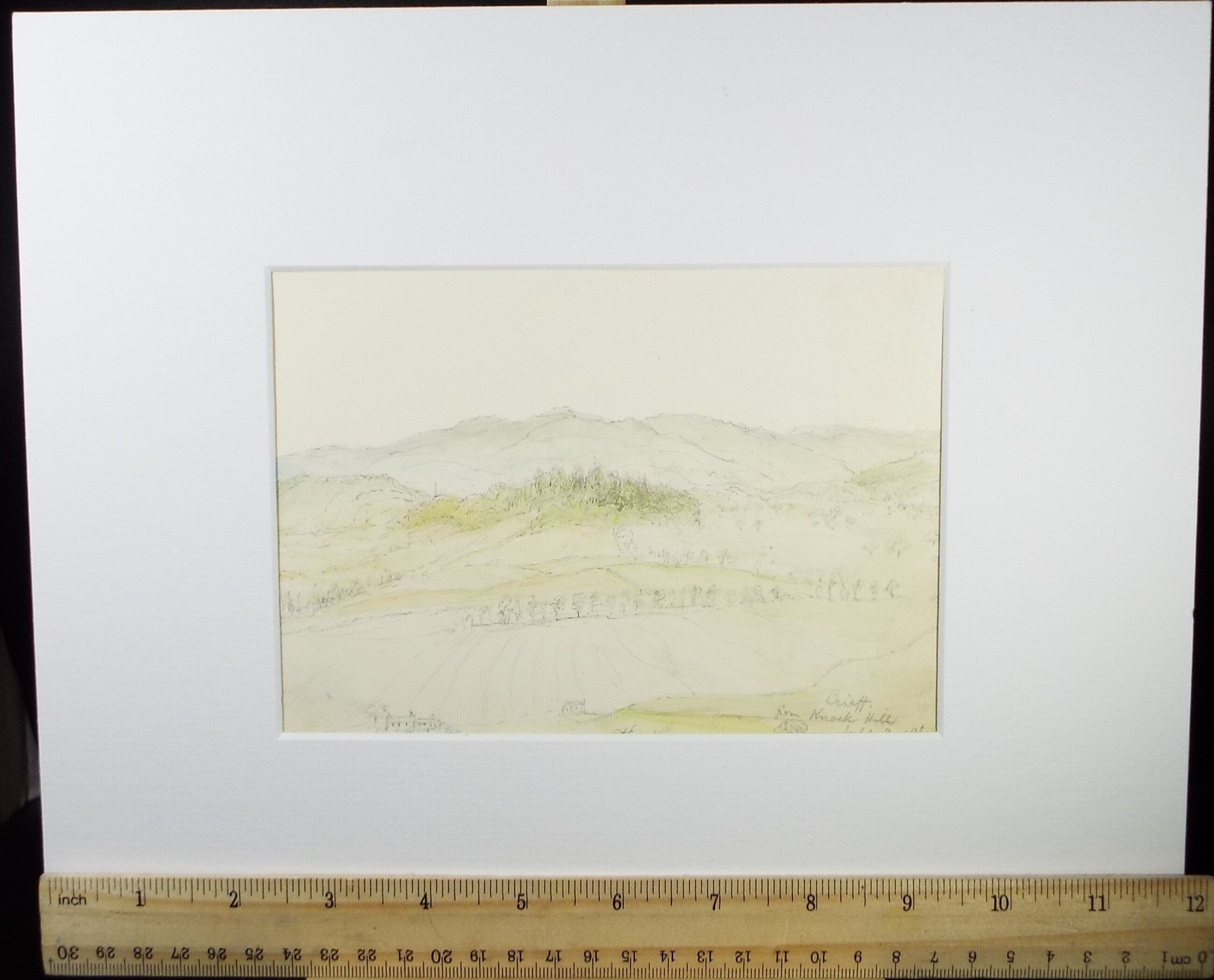 Original Pencil Drawing 'Creiff, from Knock Hill', Dated 1869, William Brenchley Rye (1818-1901)