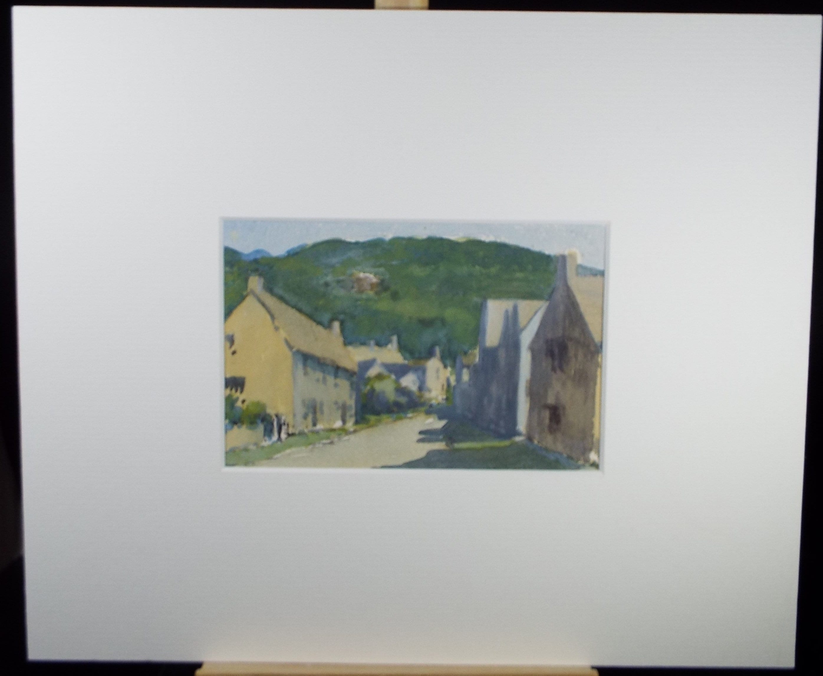 Original Watercolour on Paper, 'Village Buildings', Circa 1980's, Artist Unknown