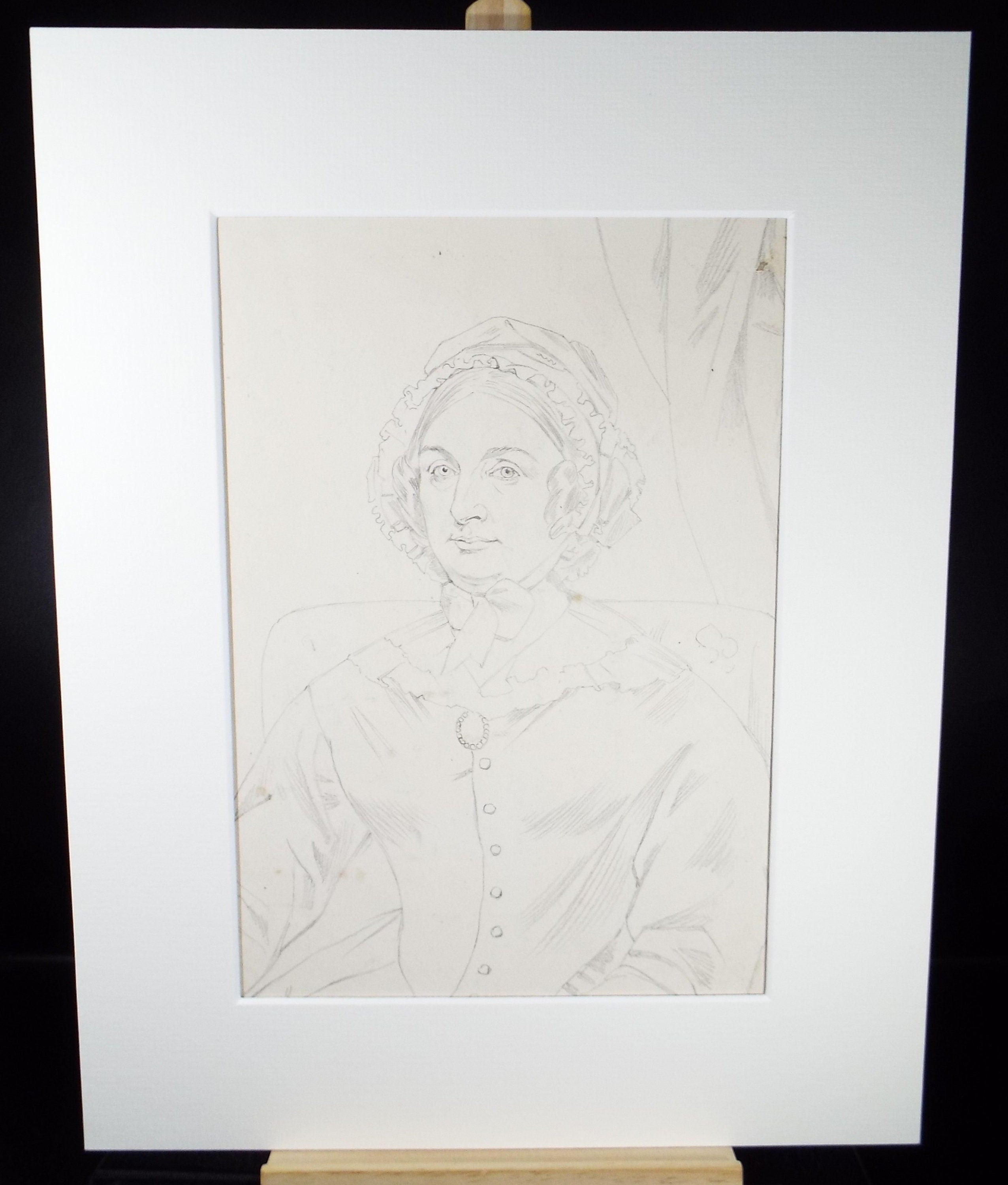 Original Pencil Drawing,'Portrait of a Lady', John Wood (1801-1870)