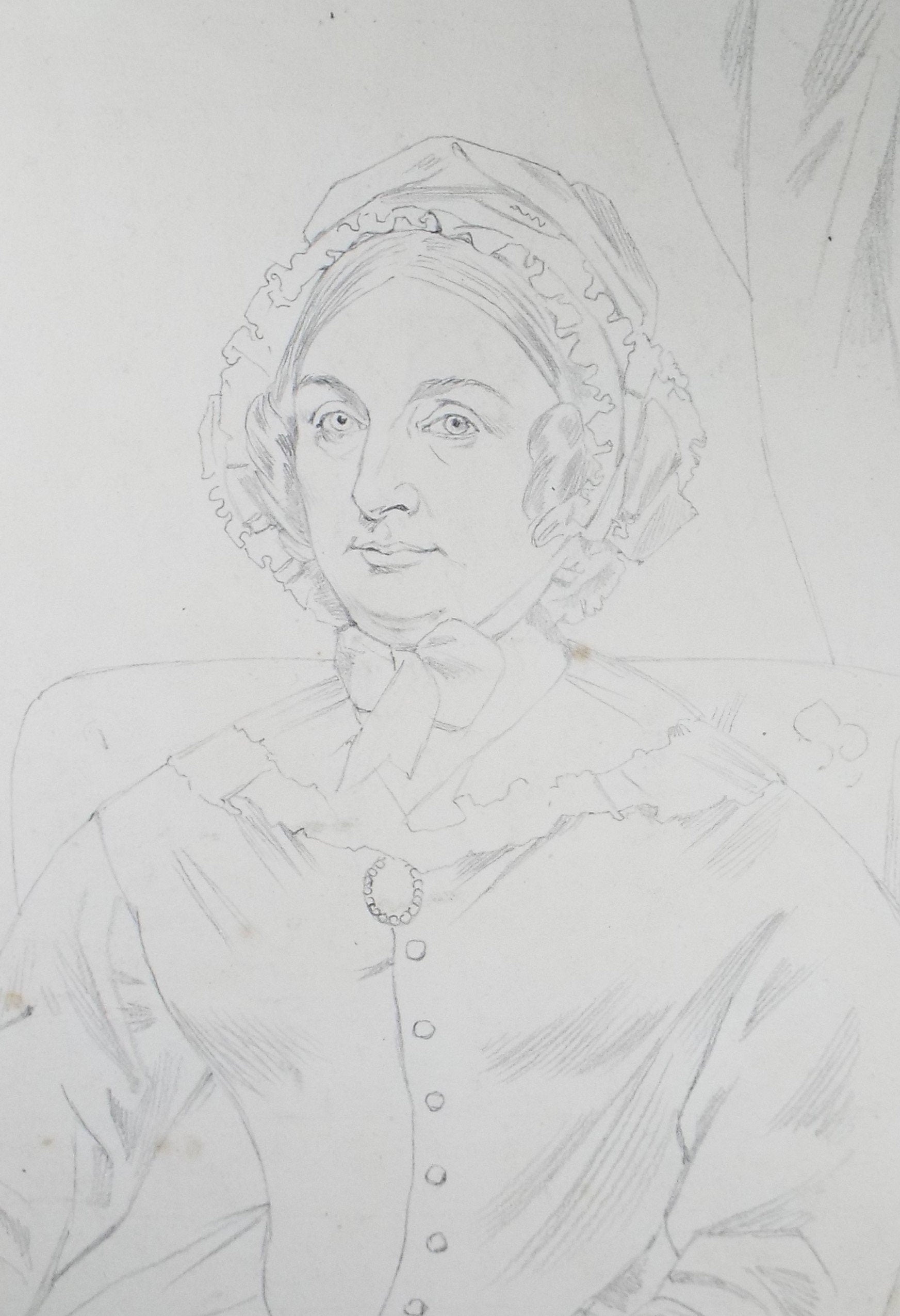 Original Pencil Drawing,'Portrait of a Lady', John Wood (1801-1870)