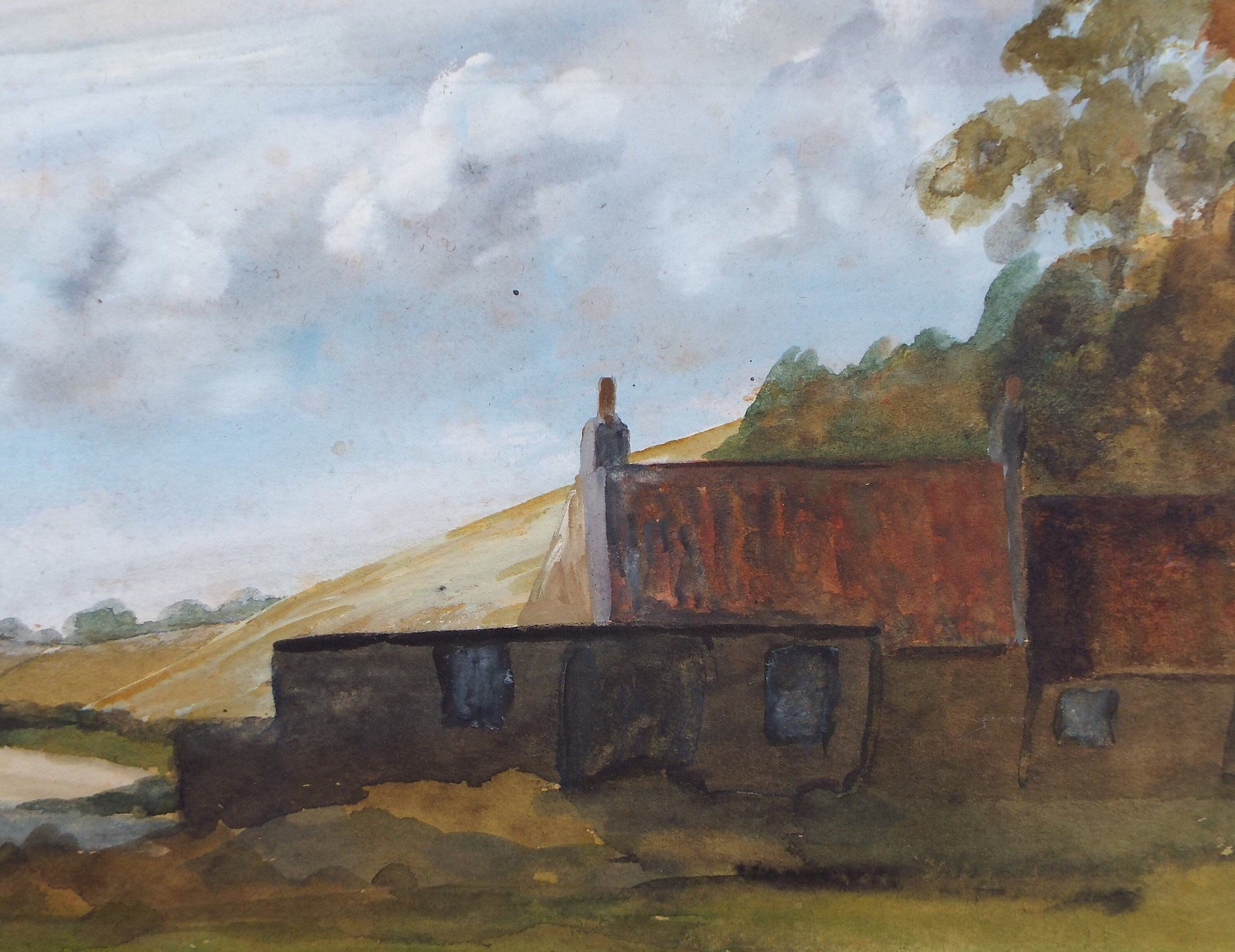 Original Watercolour on Paper, 'Near Spott- the ruined mill', circa 1950's, Helen Wrig