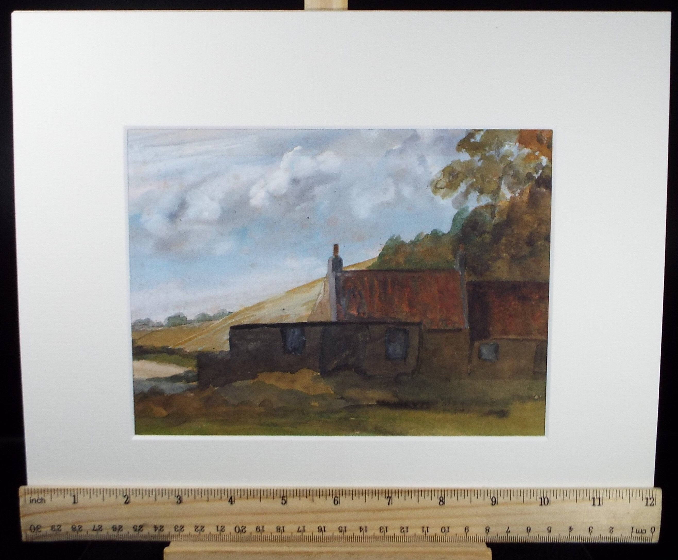 Original Watercolour on Paper, 'Near Spott- the ruined mill', circa 1950's, Helen Wrig