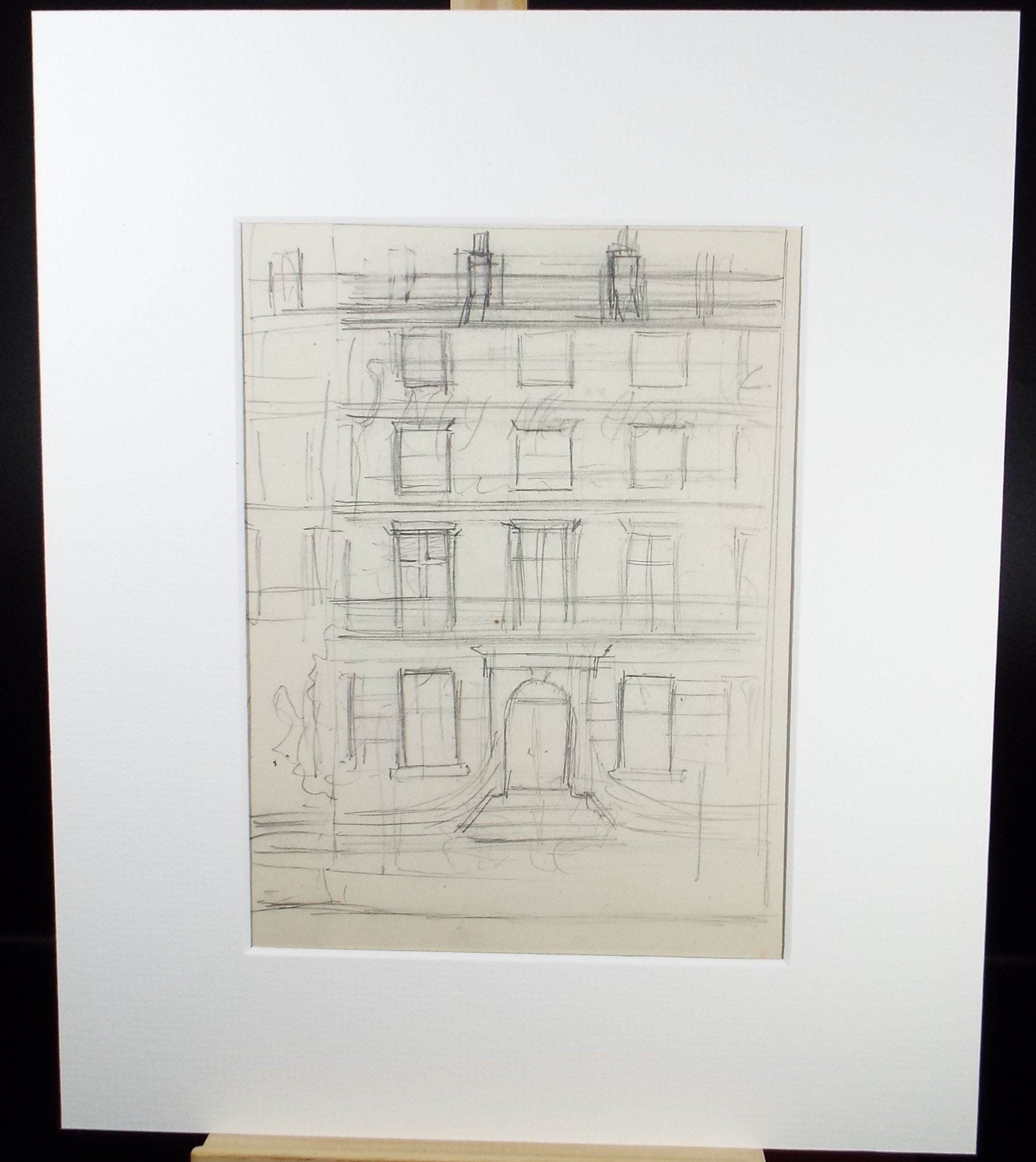 Original Pencil Sketch,'Study of a Townhouse', Leonard Leslie Brooke (1862 - 1940), Late 19th Century