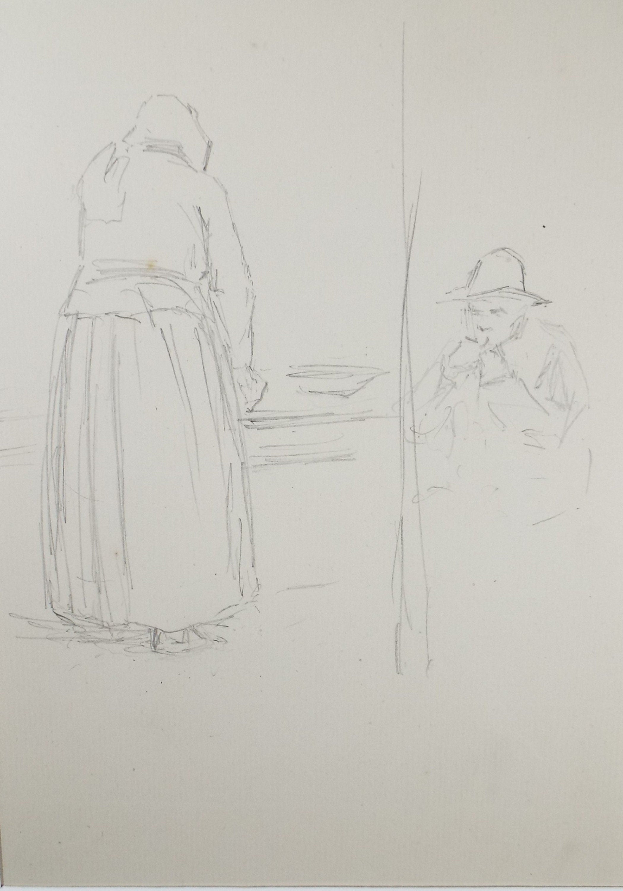 Original Pencil Sketch,'Figure Studies', Leonard Leslie Brooke (1862 - 1940), Late 19th Century