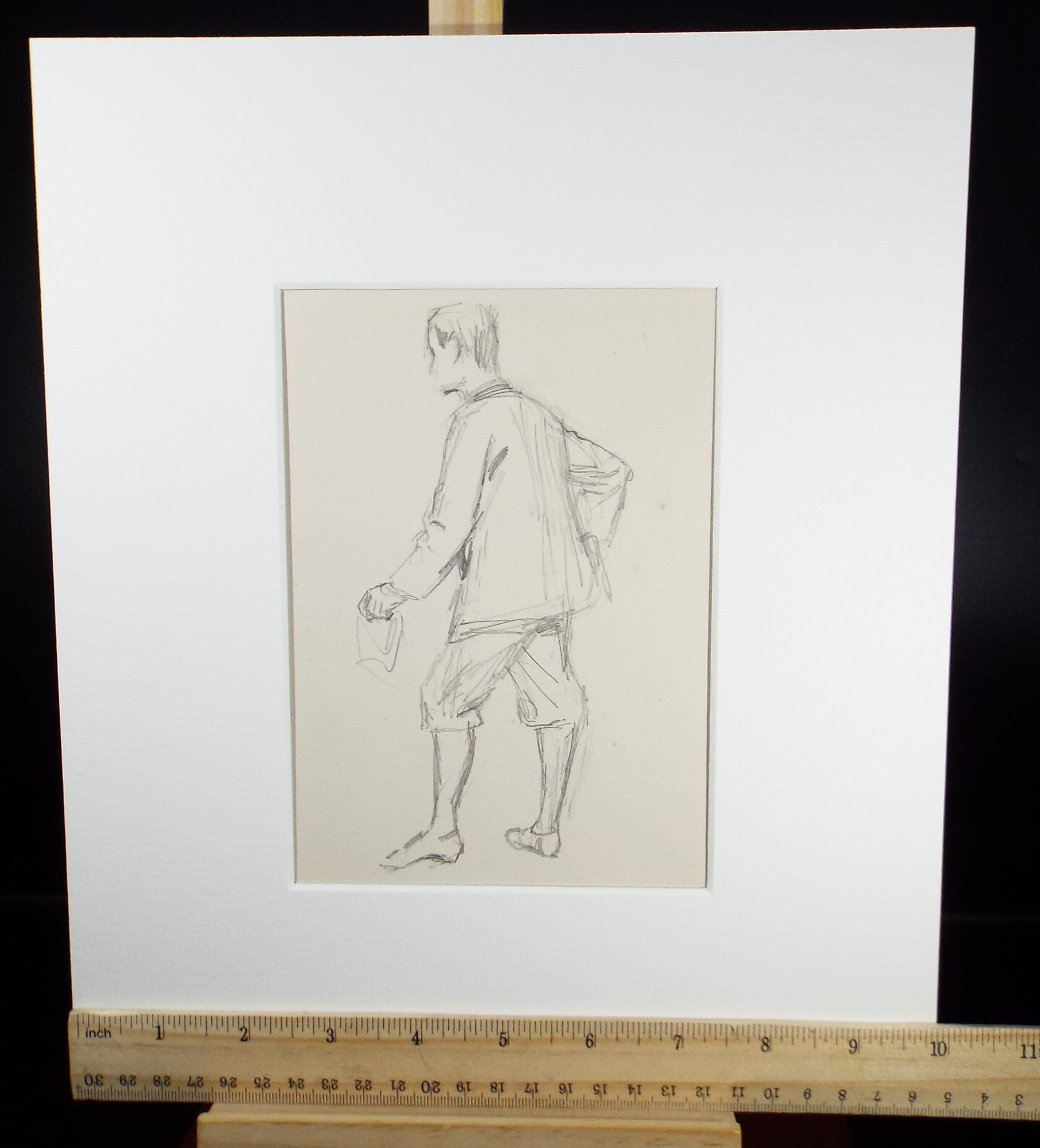 Original Pencil Sketch,'Study of a Standing Male Figure', Leonard Leslie Brooke (1862 - 1940), Late 19th Century