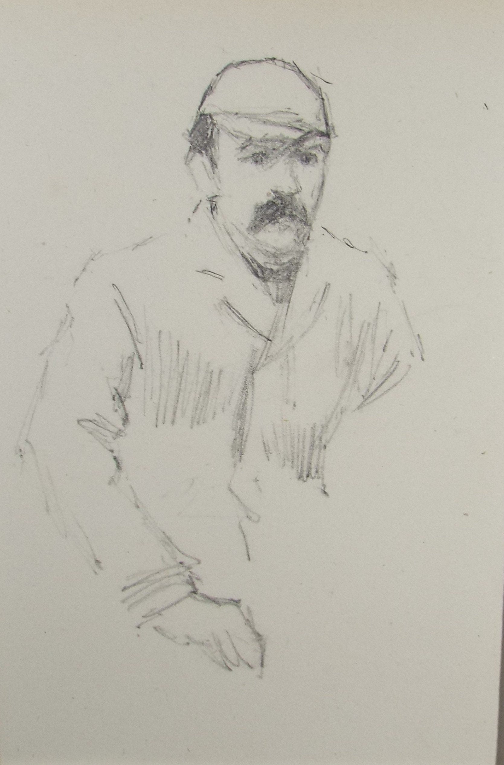 Original Pencil Sketch,'Study of a Man in a Cap', Leonard Leslie Brooke (1862 - 1940), Late 19th Century