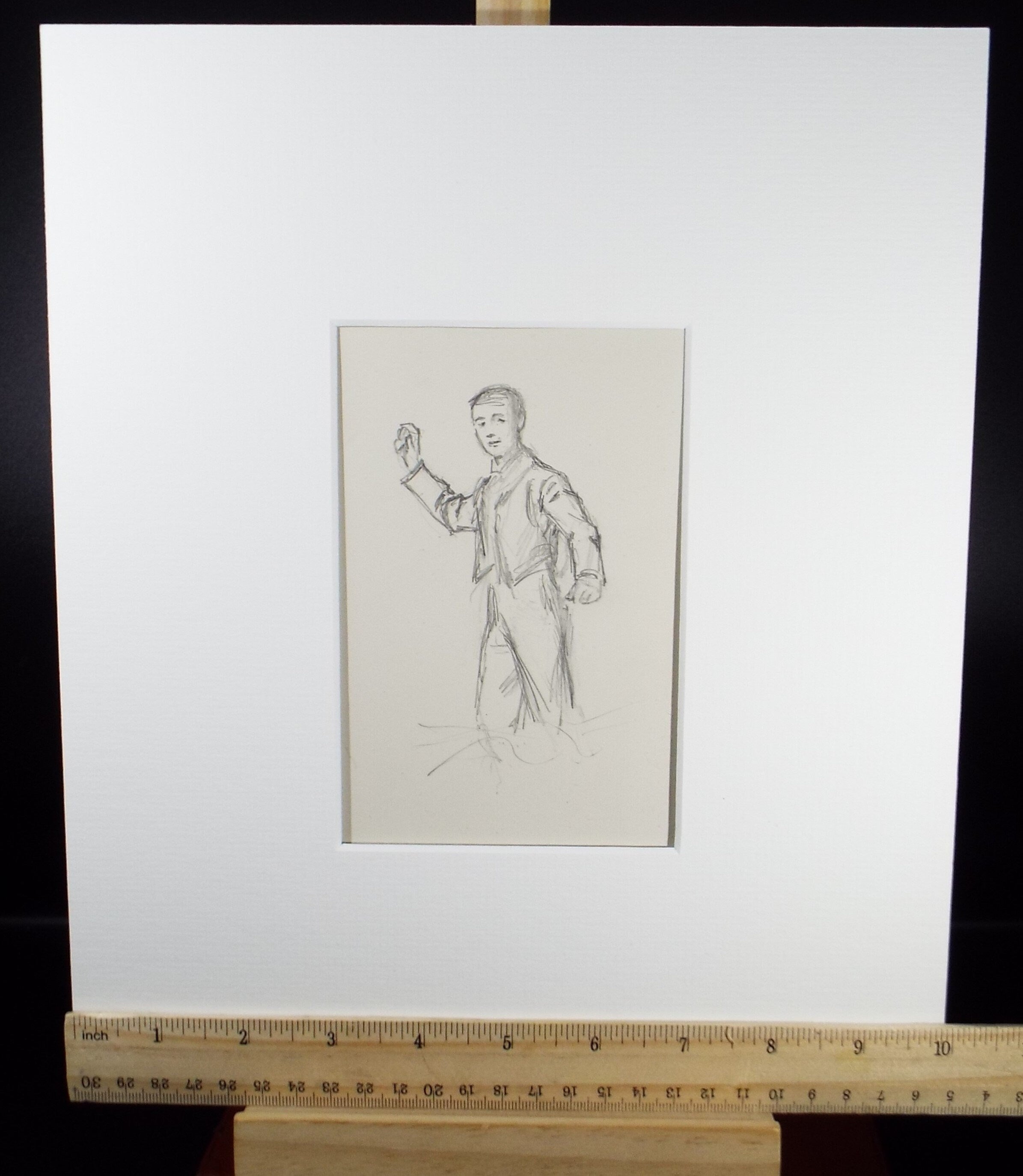 Original Pencil Sketch,'Study of a Boy throwing', Leonard Leslie Brooke (1862 - 1940), Late 19th Century