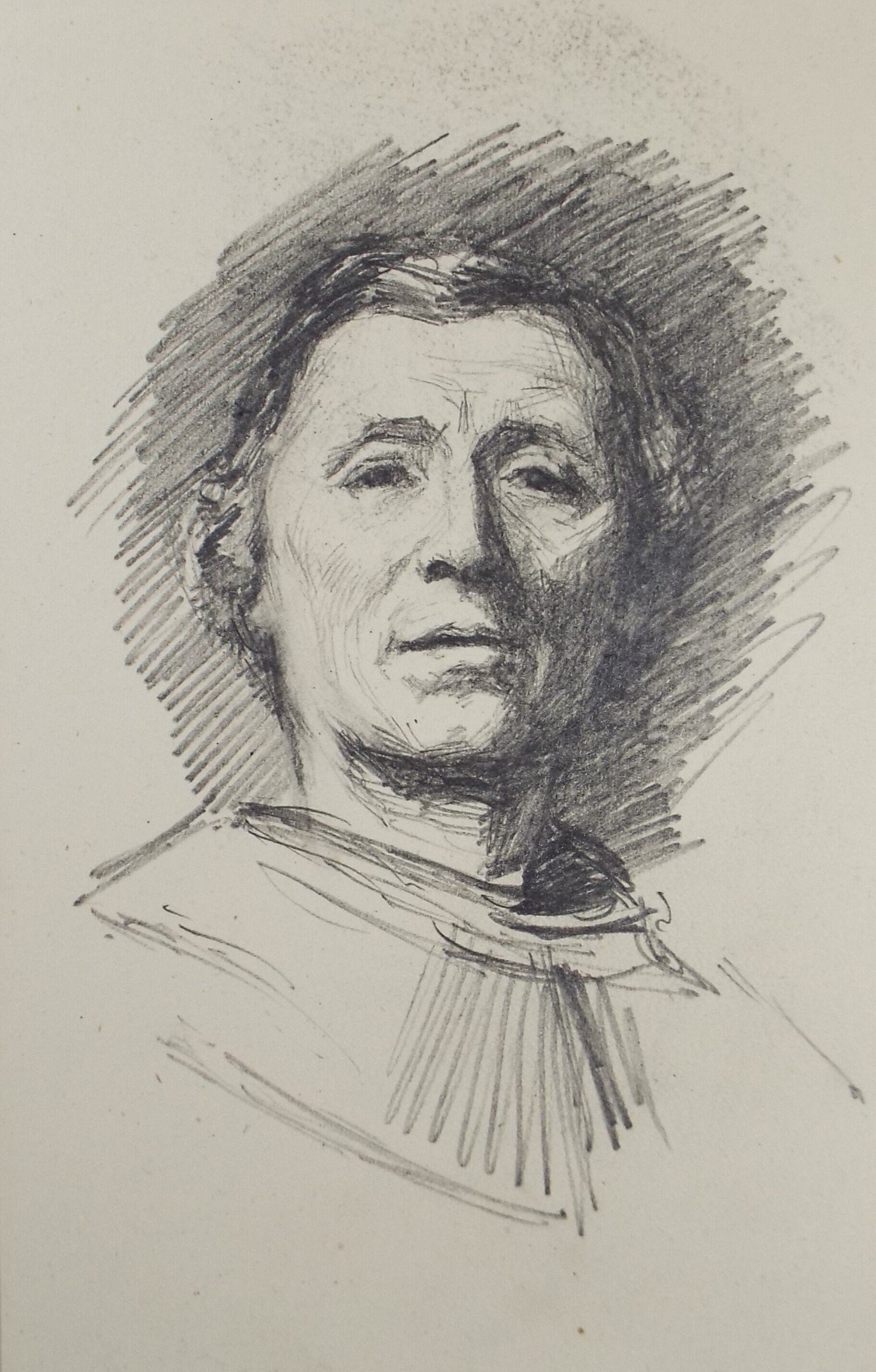 Original Pencil Sketch,'Portrait of a Medieval Gentleman', Leonard Leslie Brooke (1862 - 1940), Late 19th Century