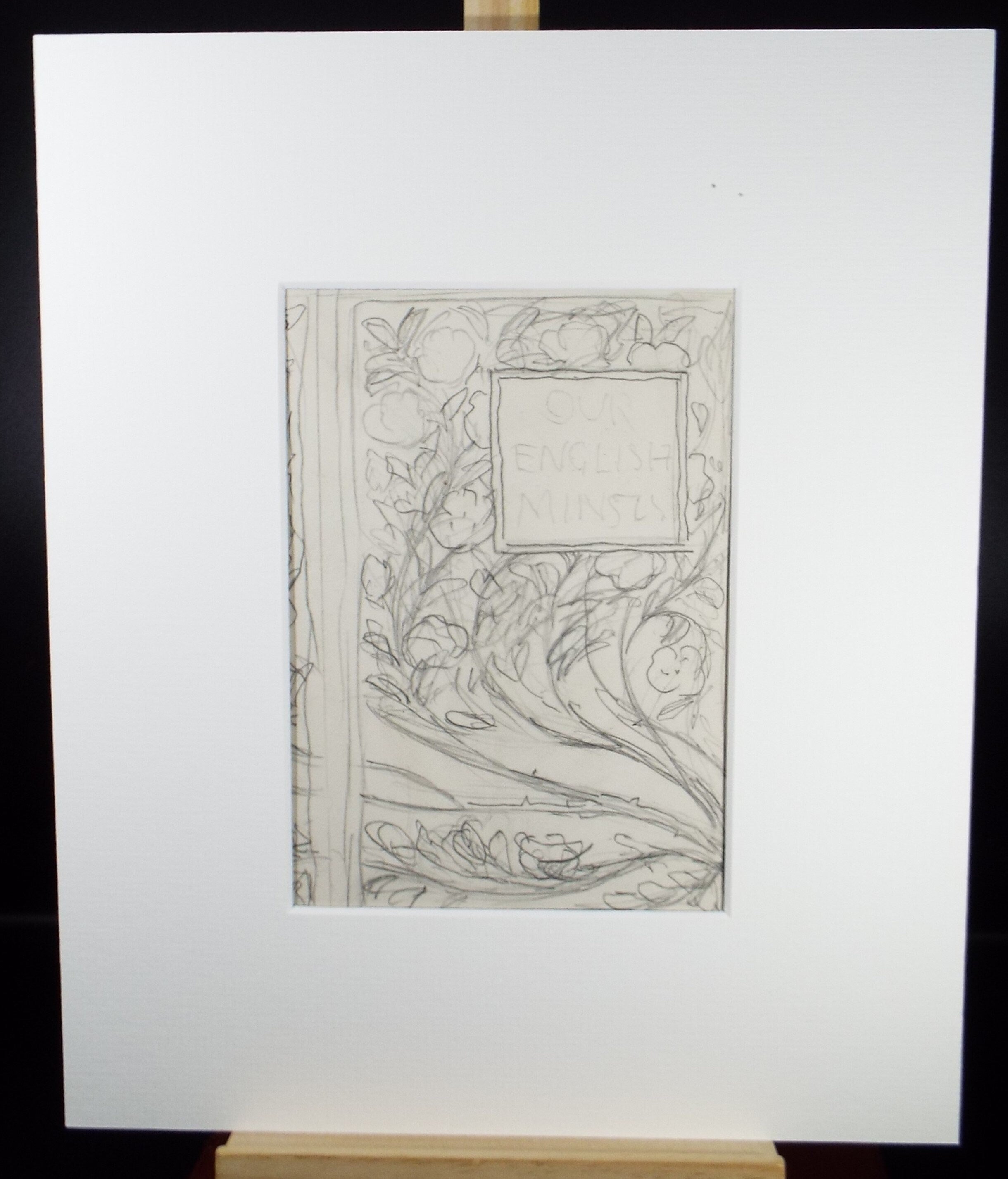 Original Pencil Sketch,'Title page Design', Leonard Leslie Brooke (1862 - 1940), Late 19th Century