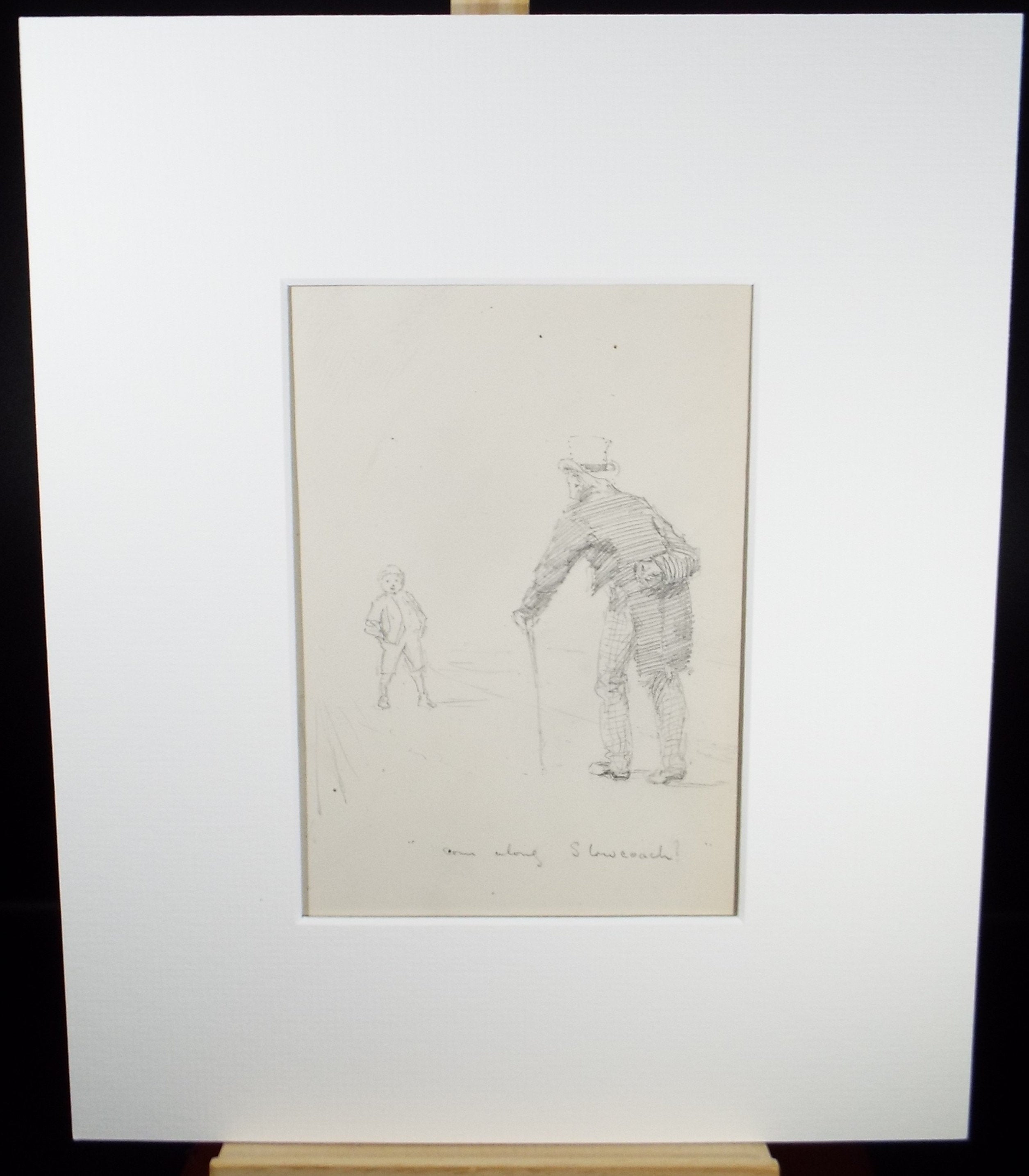 Original Pencil Sketch,'Come along, slowcoach!'', Leonard Leslie Brooke (1862 - 1940), Late 19th Century