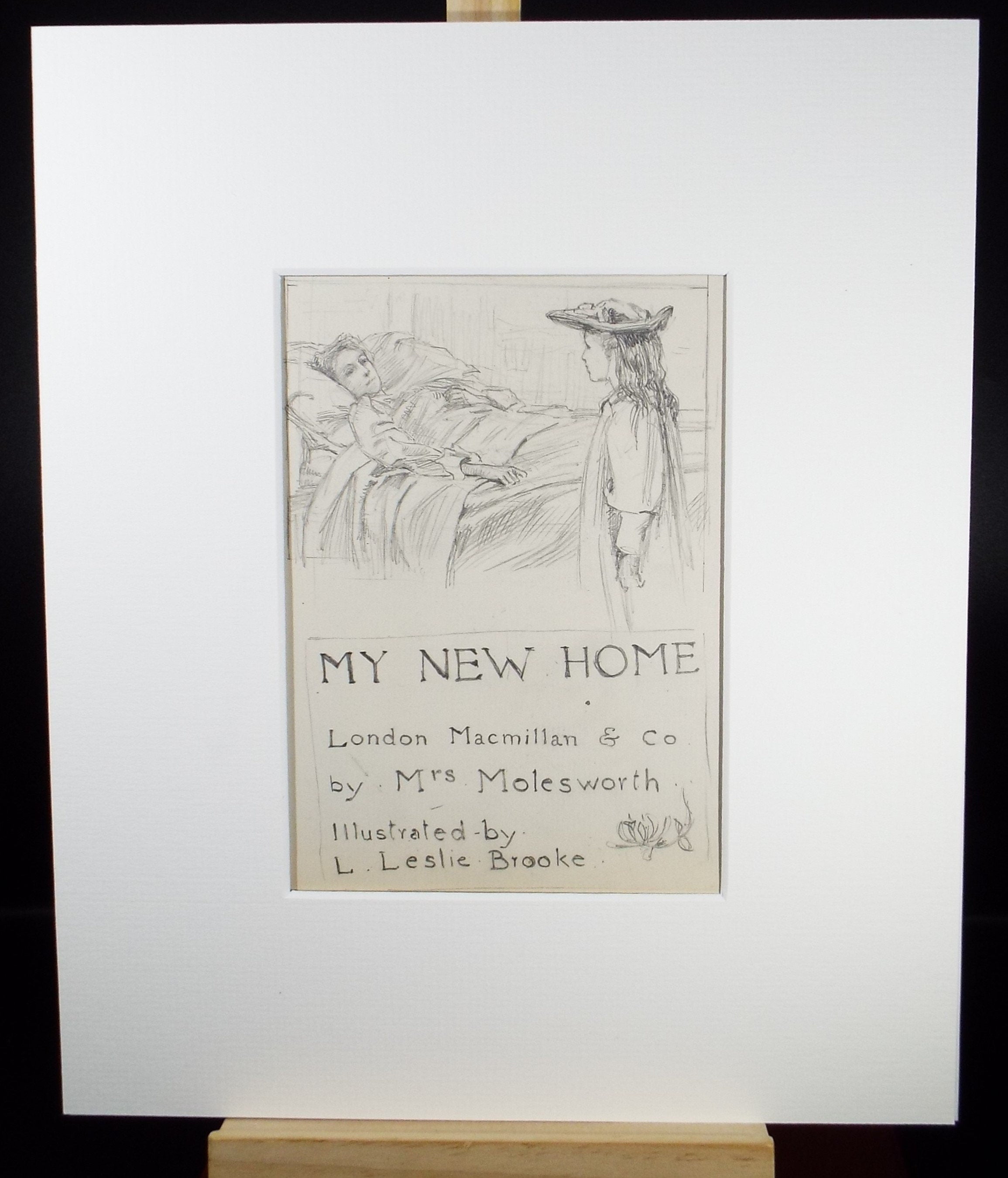 Original Pencil Sketch,'My New Home', Leonard Leslie Brooke (1862 - 1940), Late 19th Century