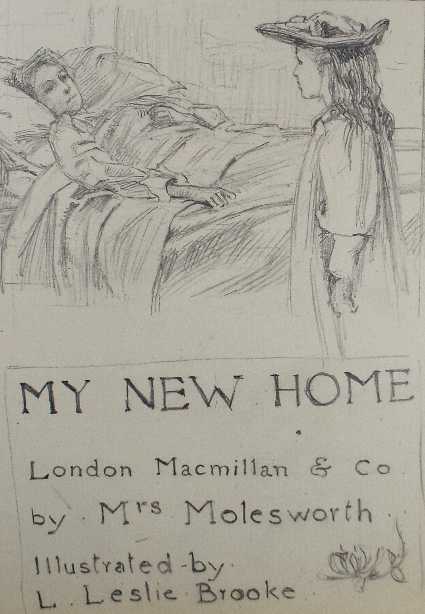 Original Pencil Sketch,'My New Home', Leonard Leslie Brooke (1862 - 1940), Late 19th Century