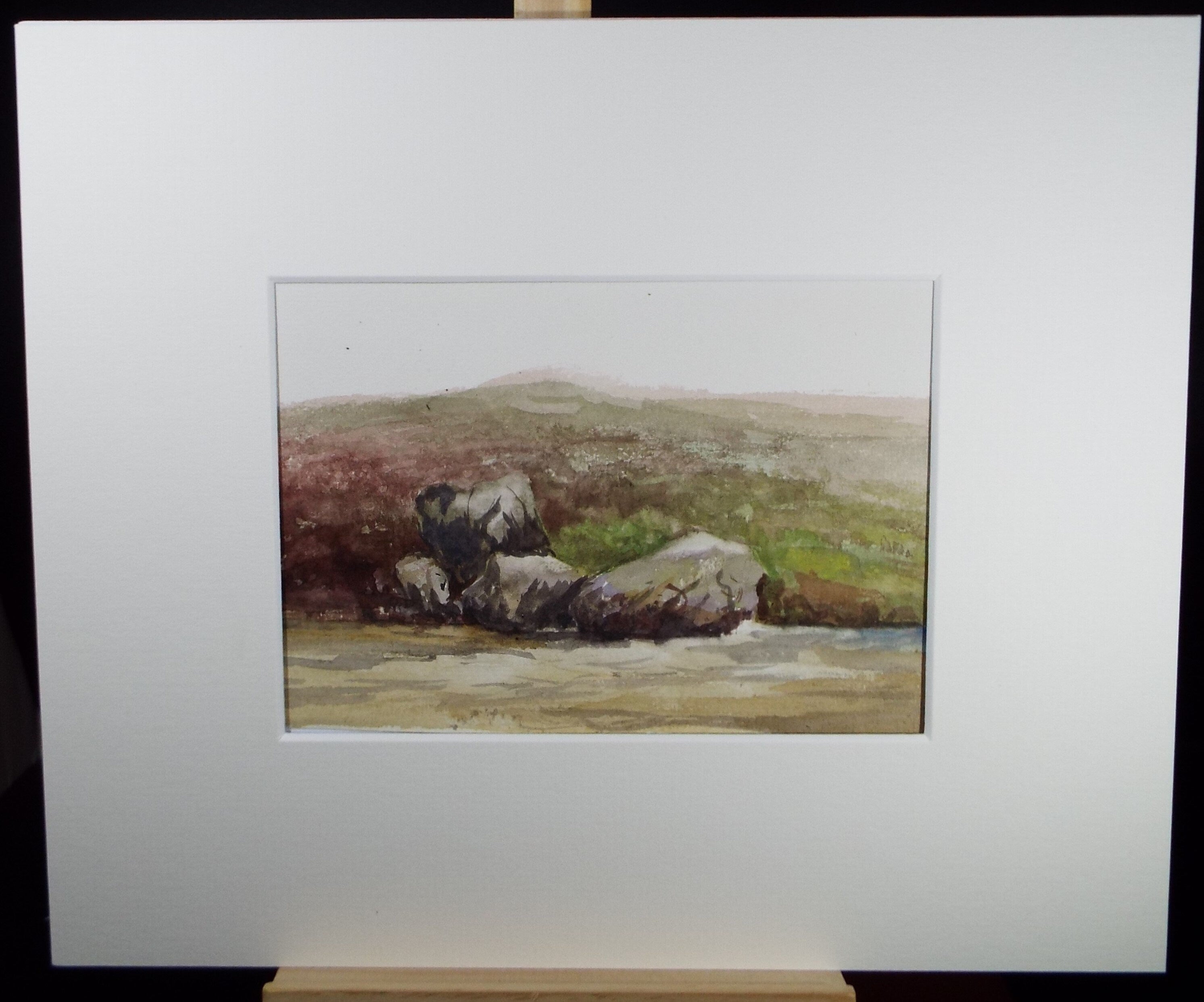 Original Watercolour Sketch, 'Rocks by a Highland Stream', c1910, Unknown Artist