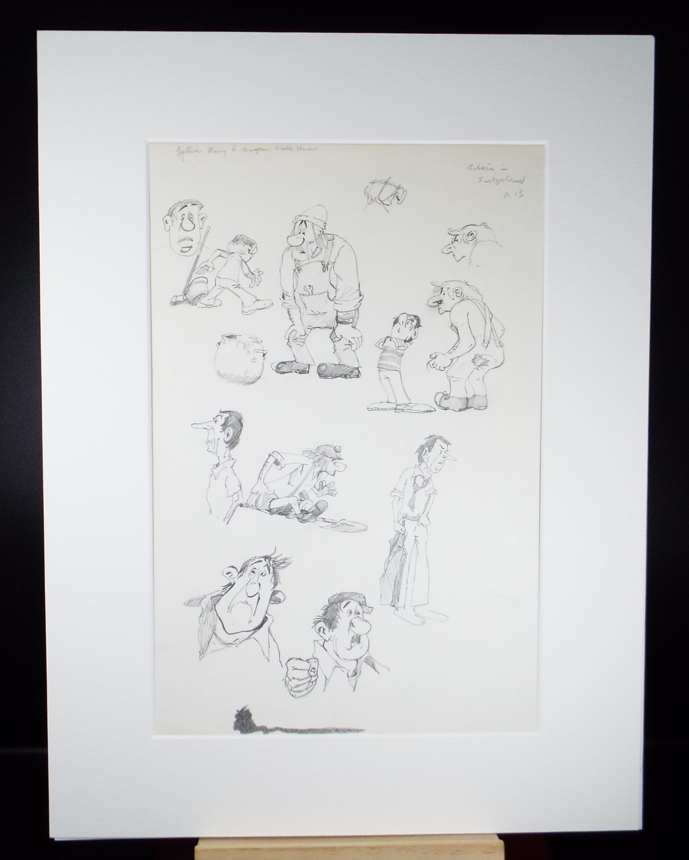 Original Pencil drawing, 'Cartoon Studies', Circa 1980's, Allen T. Adam (b.1953)