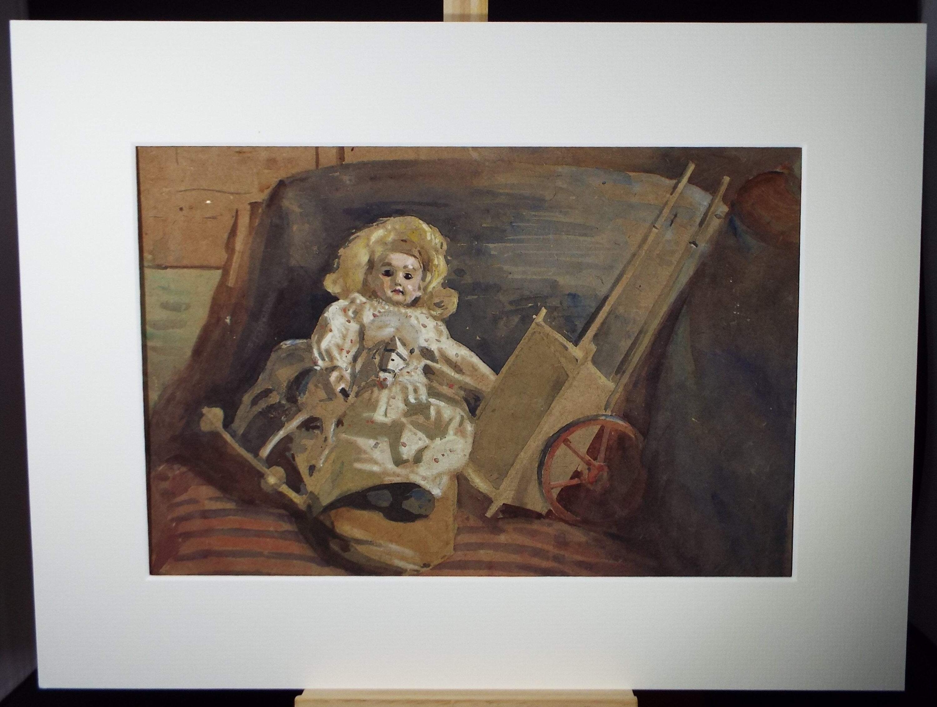 Original Watercolour ,'Still Life of Children's Toys', William Walls 1860-1942 ARSA, RSW, RSA, circa 1910