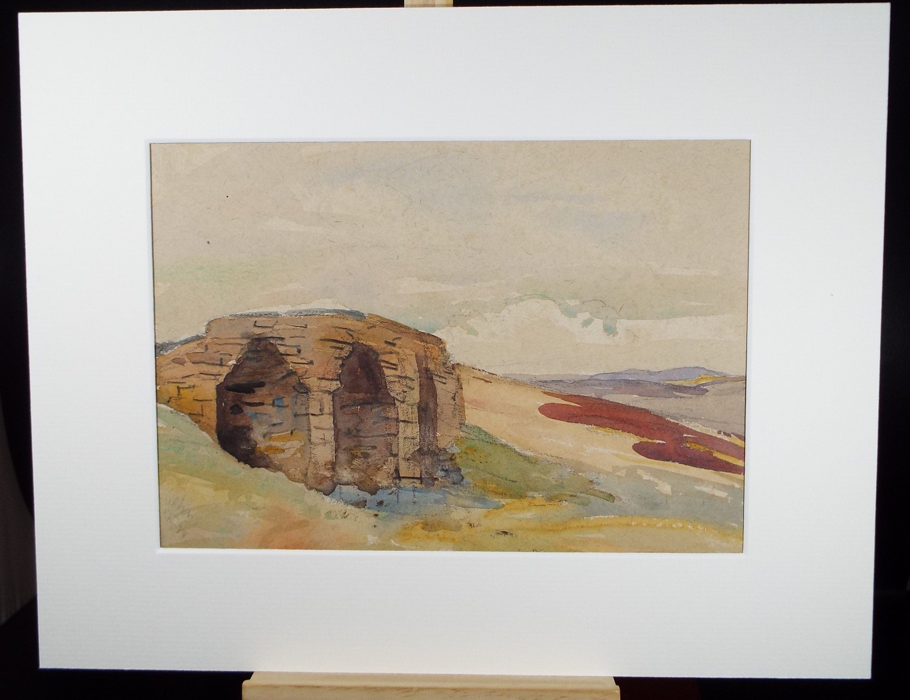 Original Watercolour ,'Rock Structure', William Walls 1860-1942 ARSA, RSW, RSA, dated 1921