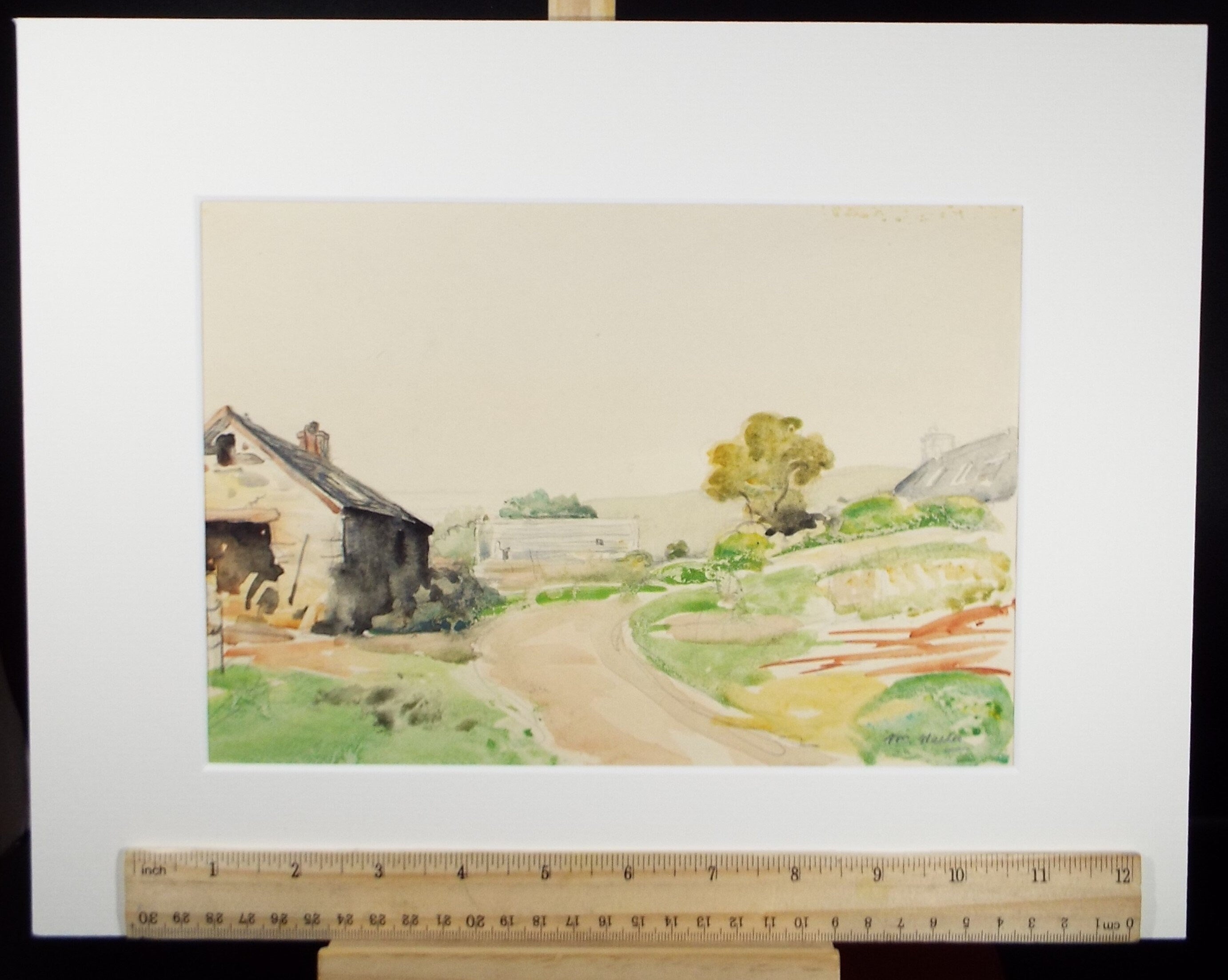 Original Watercolour ,'Farmstead', William Walls 1860-1942 ARSA, RSW, RSA, dated 1938