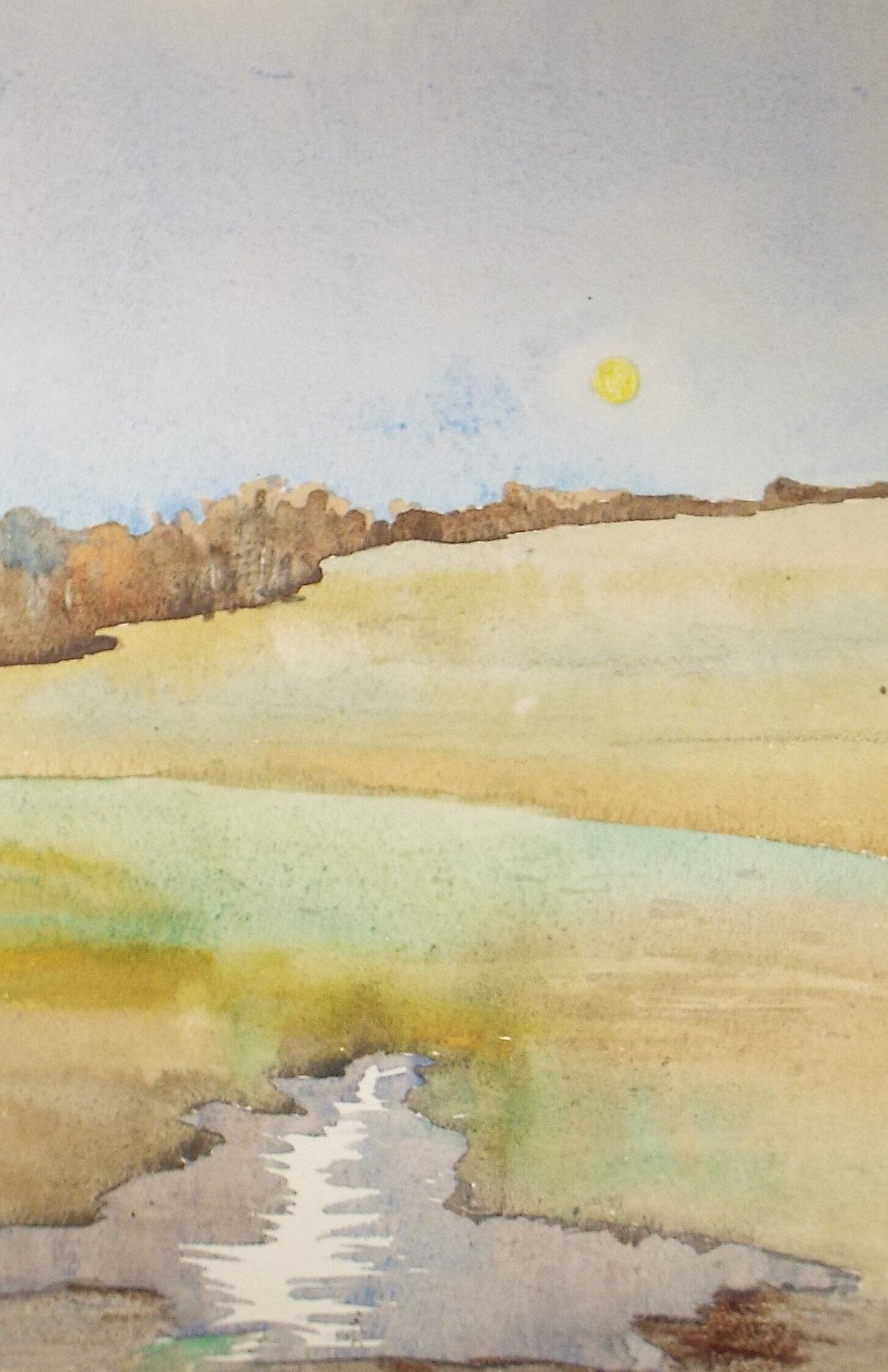 Original Watercolour ,'Sunlit Landscape', Attr. William Walls 1860-1942 ARSA, RSW, RSA, Circa 1930's