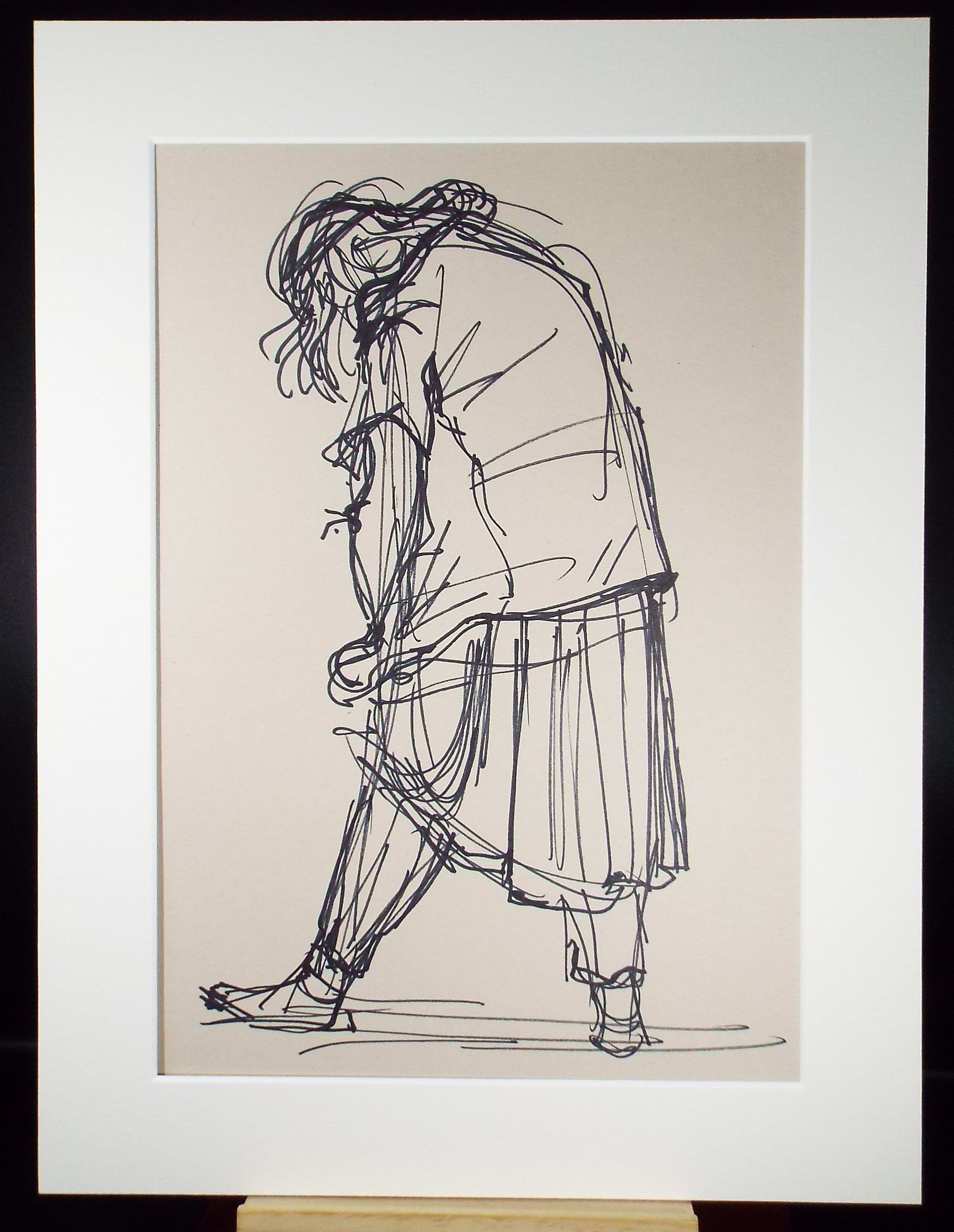 Original Pen & Ink Sketch,'Woman From Rear',Richard Bazley b1962, Circa 1980's