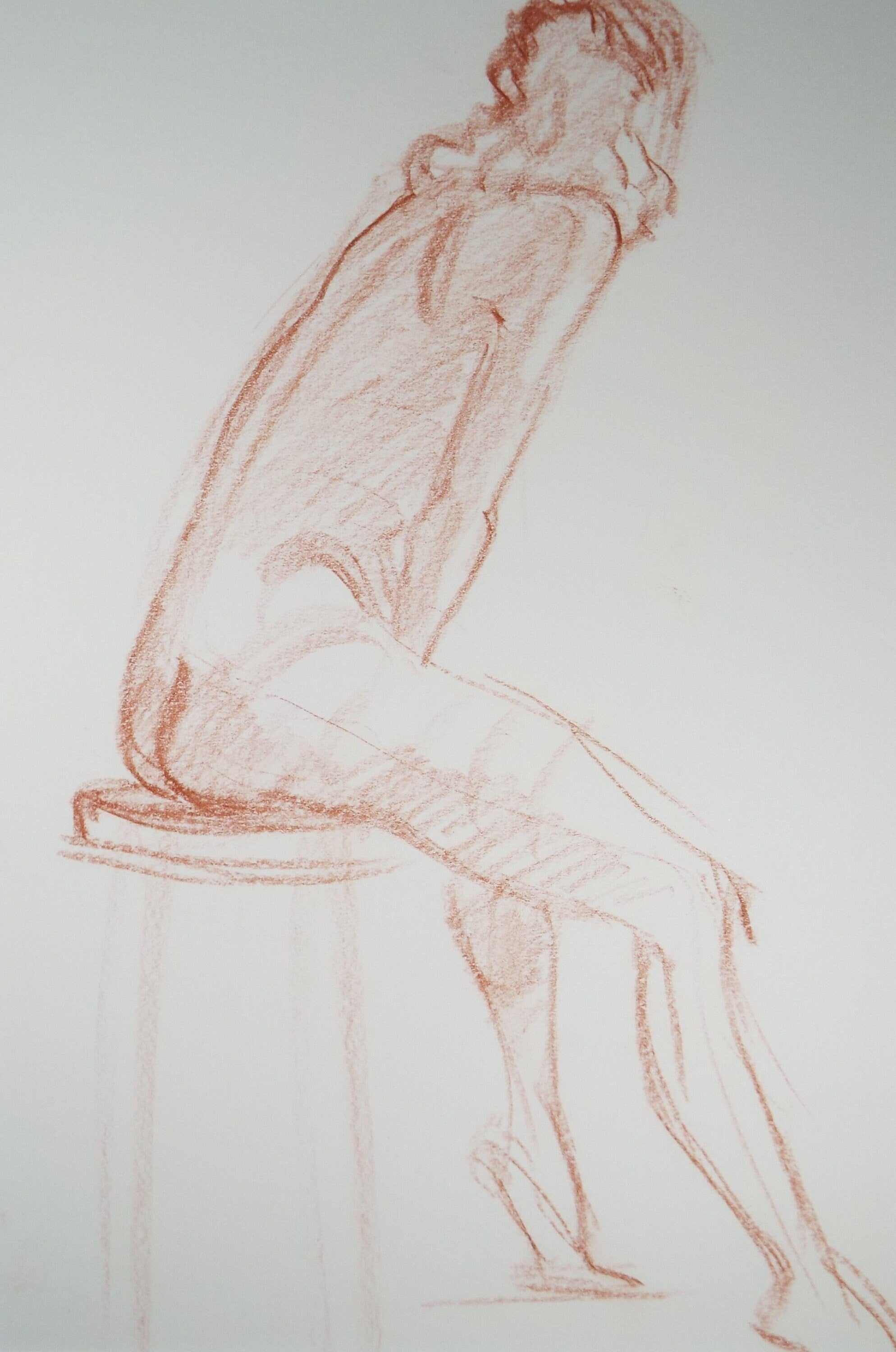 Original Pastel Sketch,'Seated figure',Richard Bazley b1962, Circa 1980's