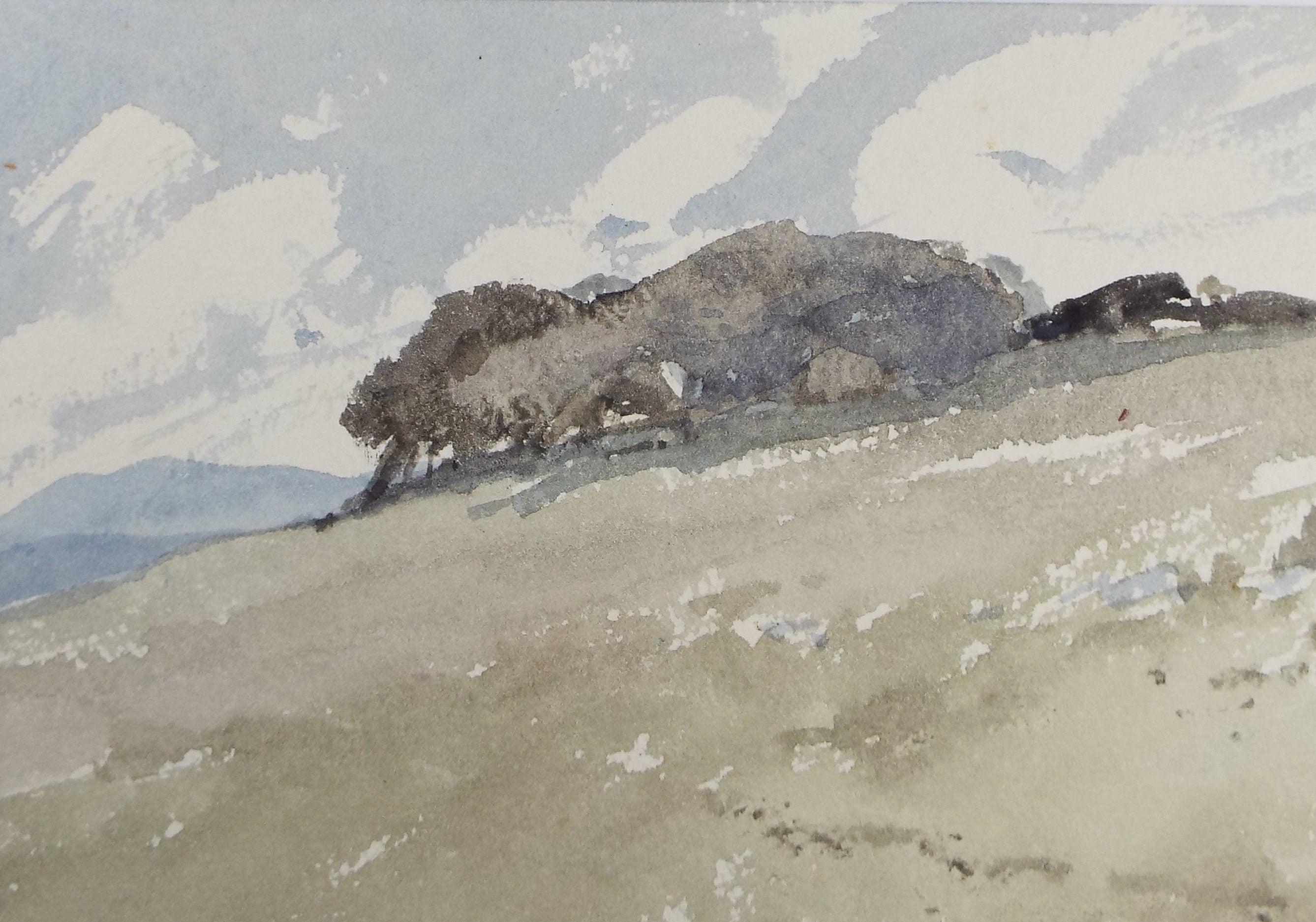 Original Watercolour drawing, 'Copse on a Hillside', Muriel Archer (1911-2011)