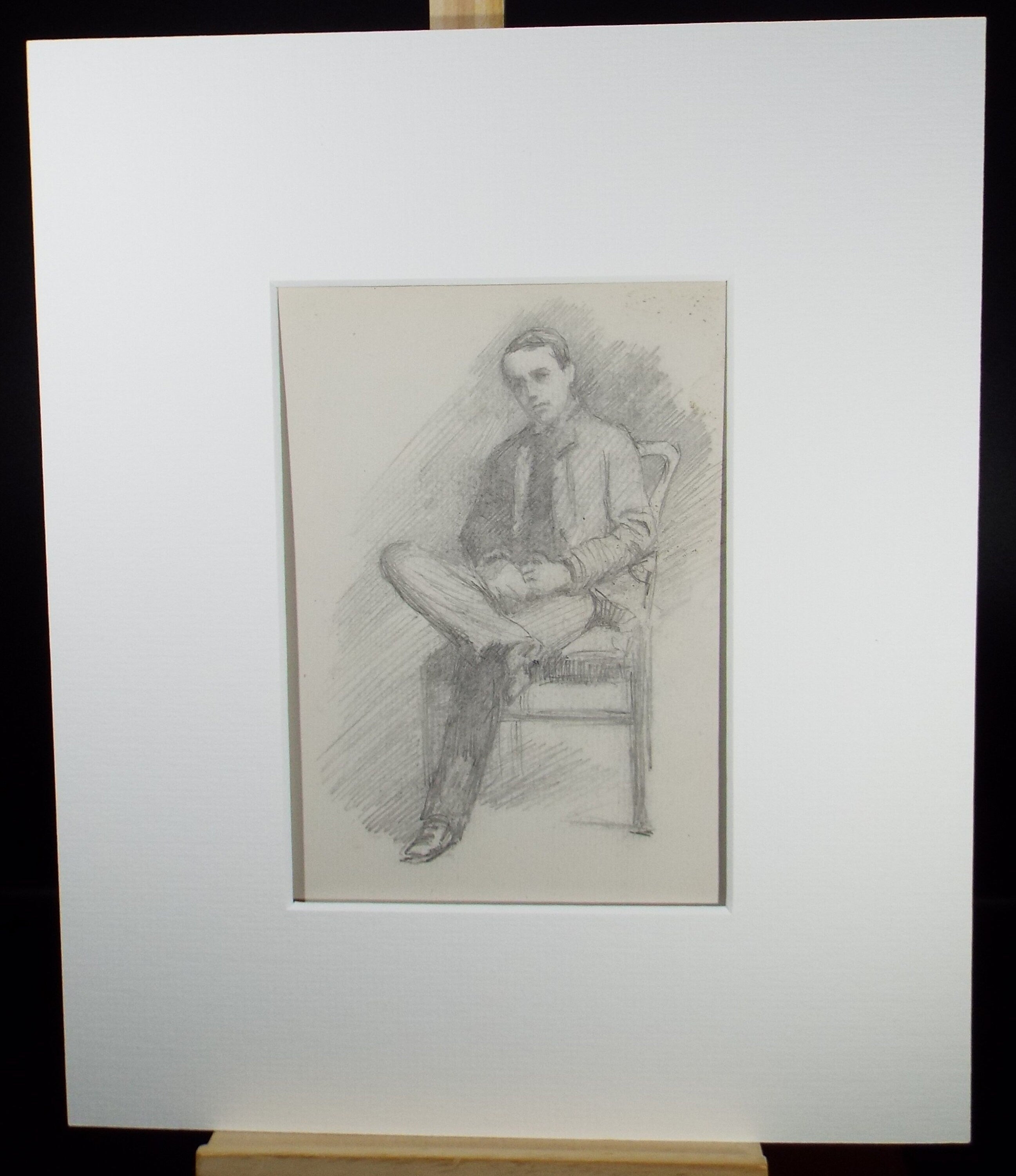 Original Pencil Sketch,'Man Seated in a Chair', Leonard Leslie Brooke (1862 - 1940), Late 19th Century