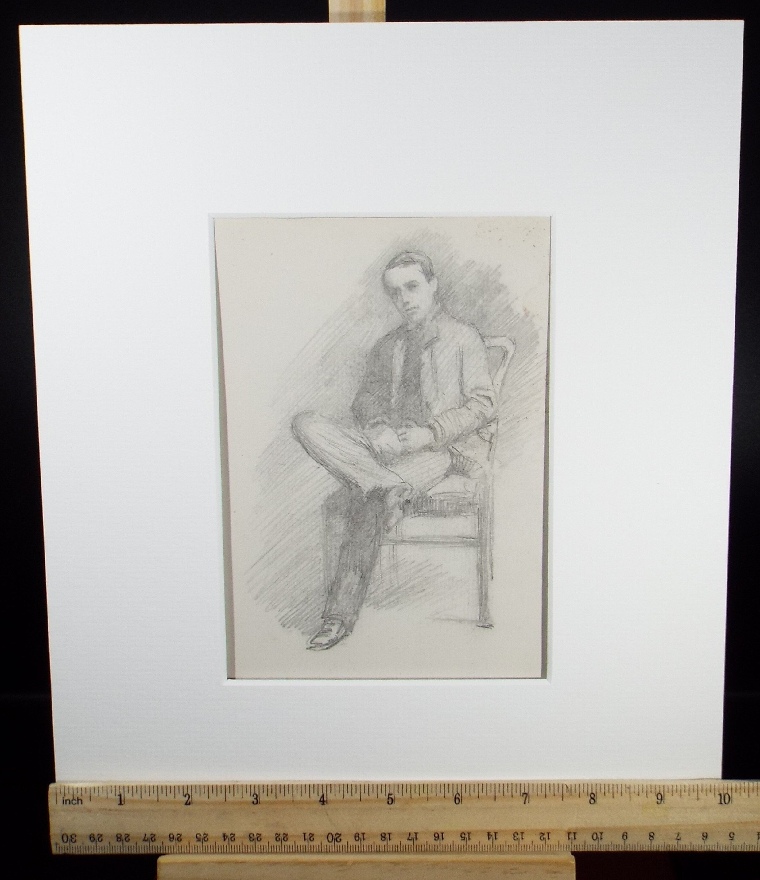 Original Pencil Sketch,'Man Seated in a Chair', Leonard Leslie Brooke (1862 - 1940), Late 19th Century