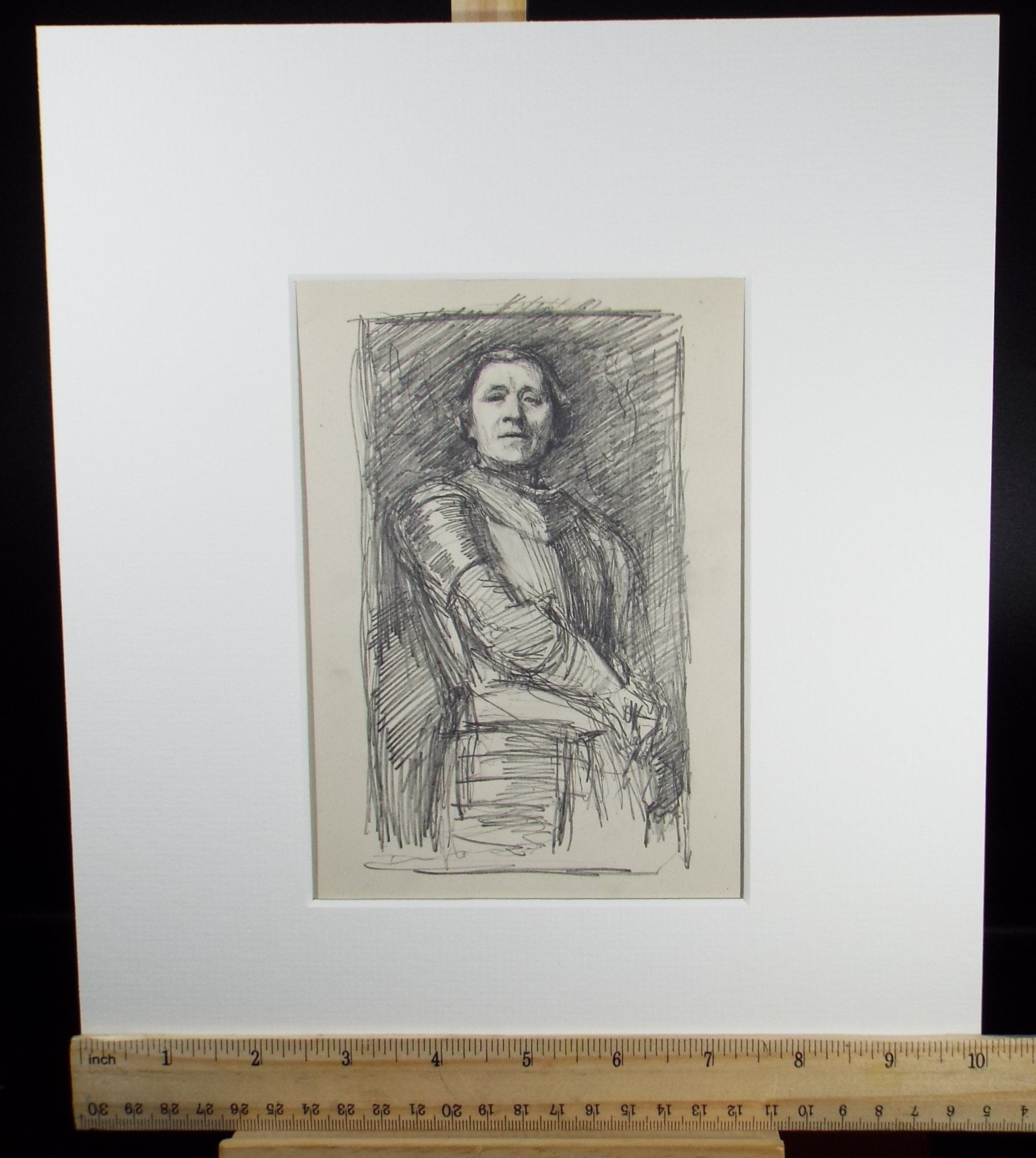 Original Pencil Sketch,'Study of a Medieval Knight', Leonard Leslie Brooke (1862 - 1940), Late 19th Century