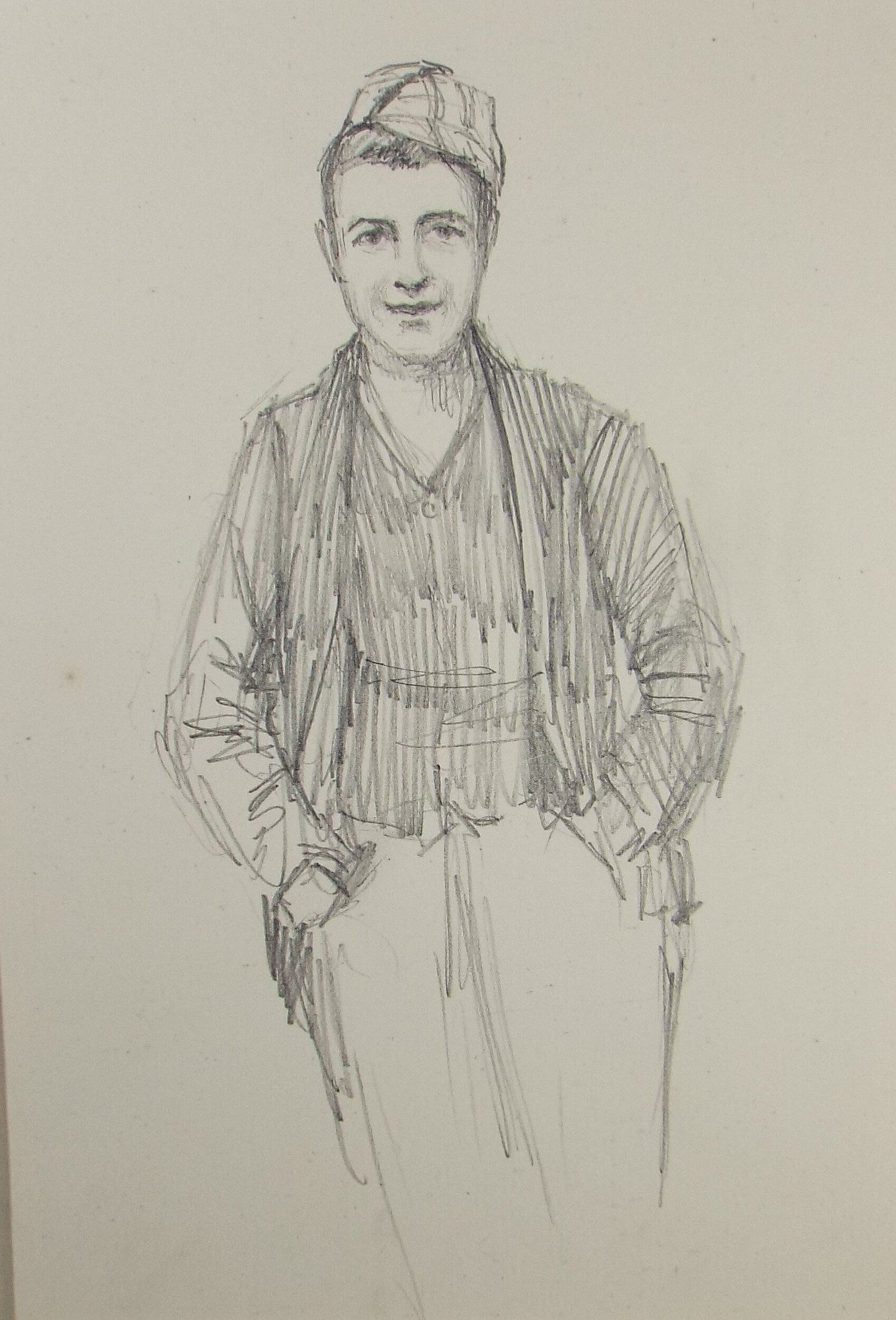 Original Pencil Sketch,'Study of a Youth', Leonard Leslie Brooke (1862 - 1940), Late 19th Century