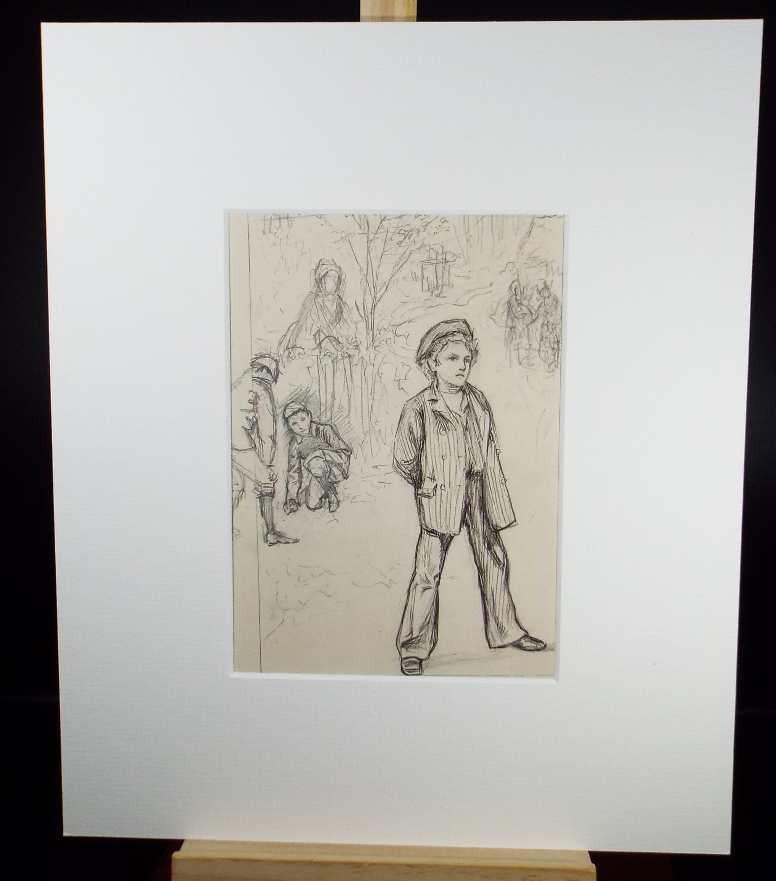 Original Pencil Sketch,'Figures of Boys', Leonard Leslie Brooke (1862 - 1940), Late 19th Century