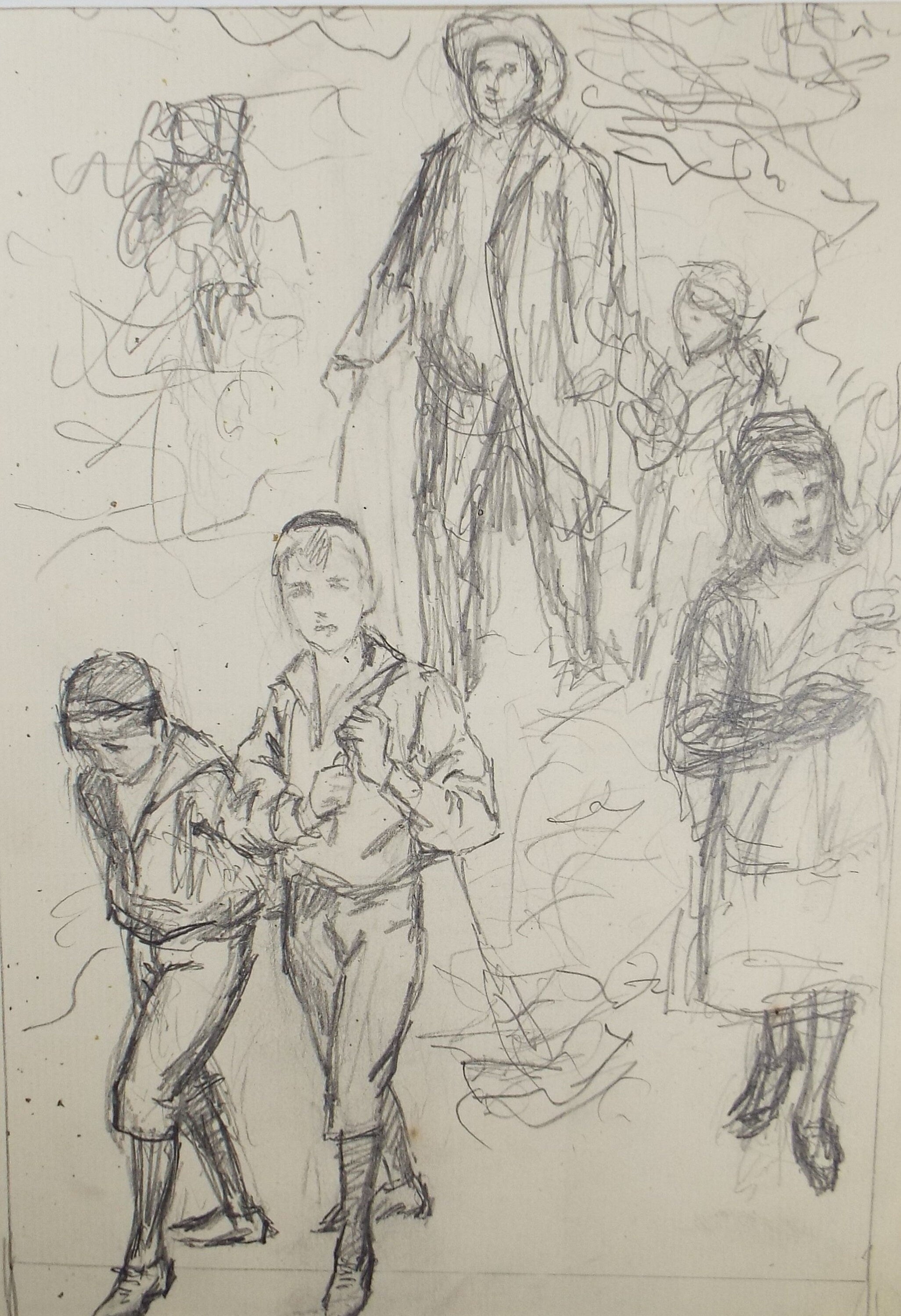 Original Pencil Sketch,'Figure Studies', Leonard Leslie Brooke (1862 - 1940), Late 19th Century